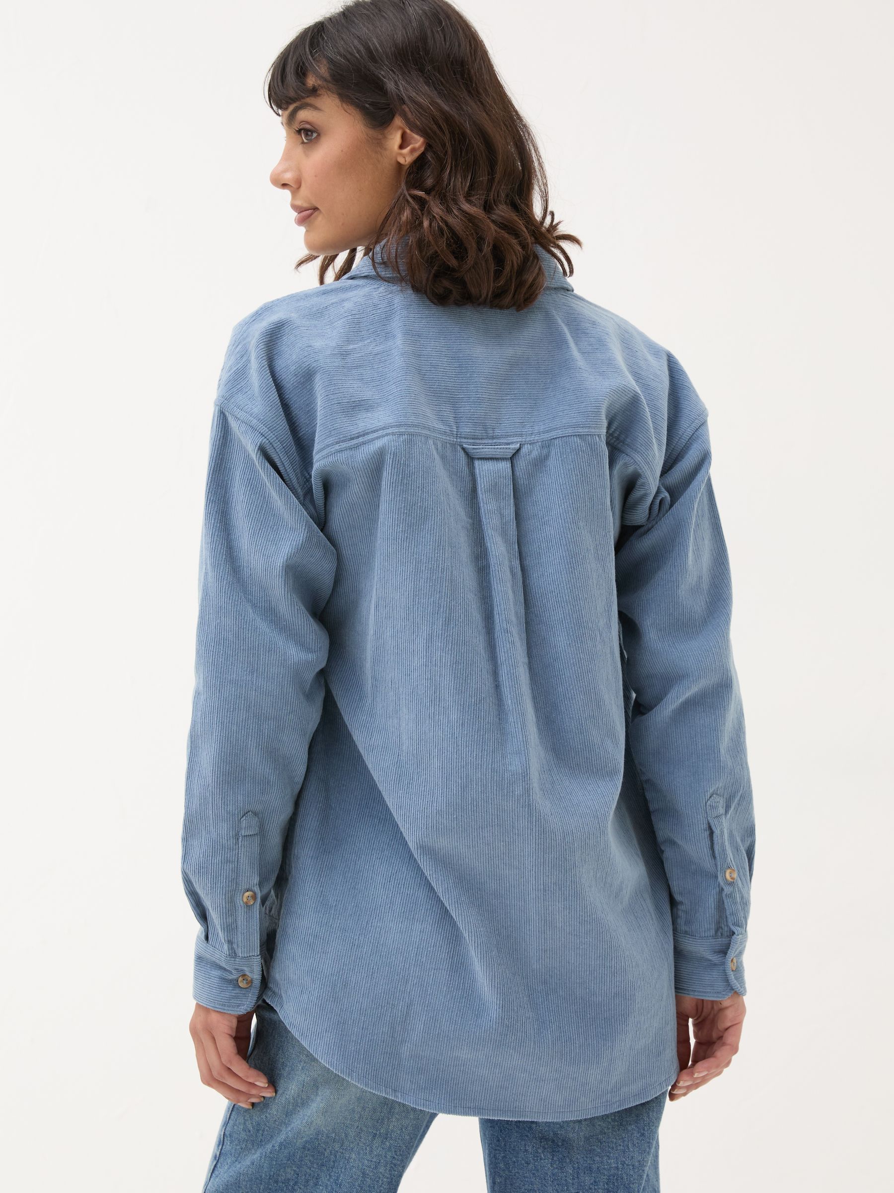 Dusky Blue Carolin Cord 100% Cotton Shirt - Image 3 of 6