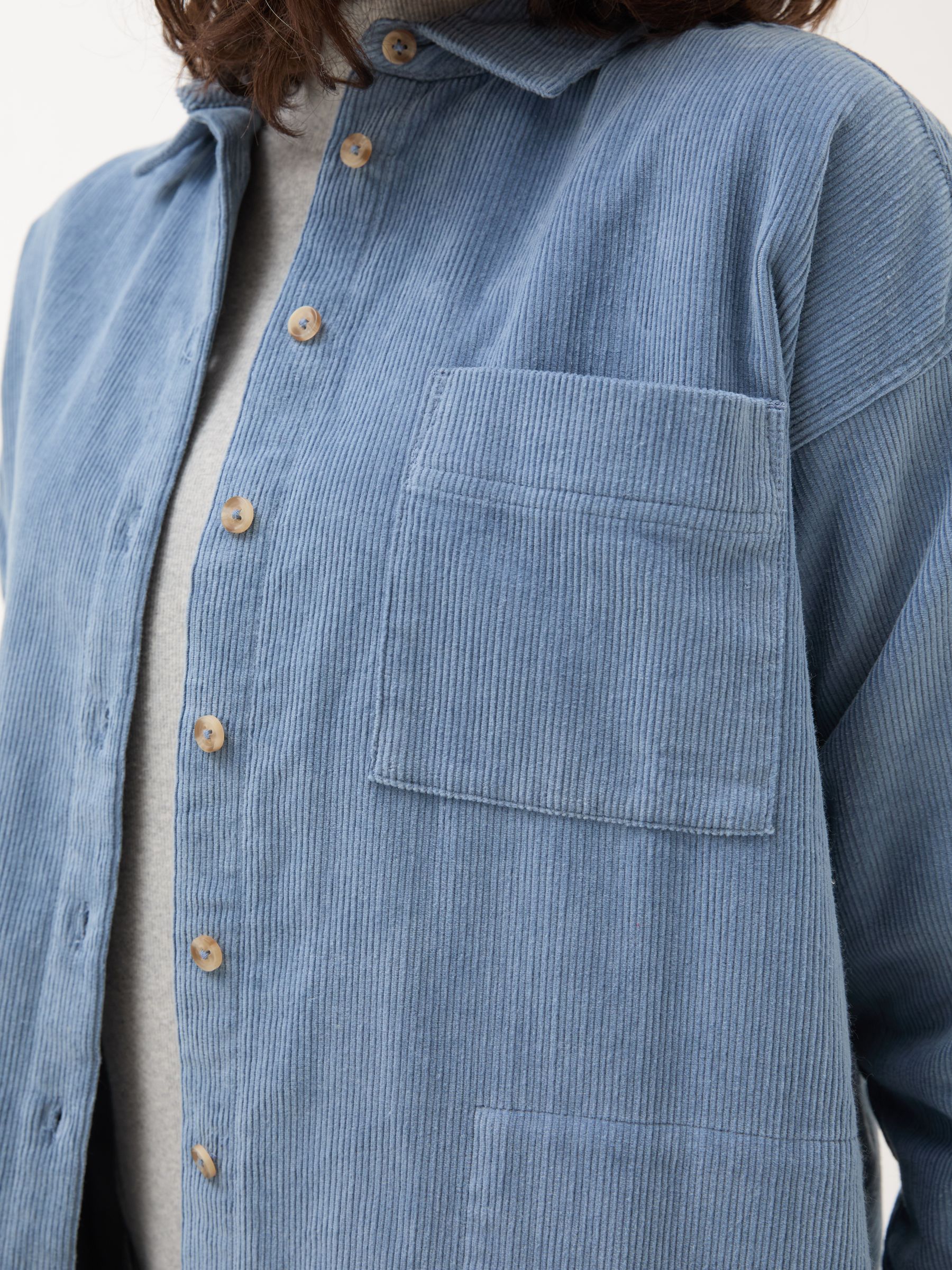 Dusky Blue Carolin Cord 100% Cotton Shirt - Image 5 of 6