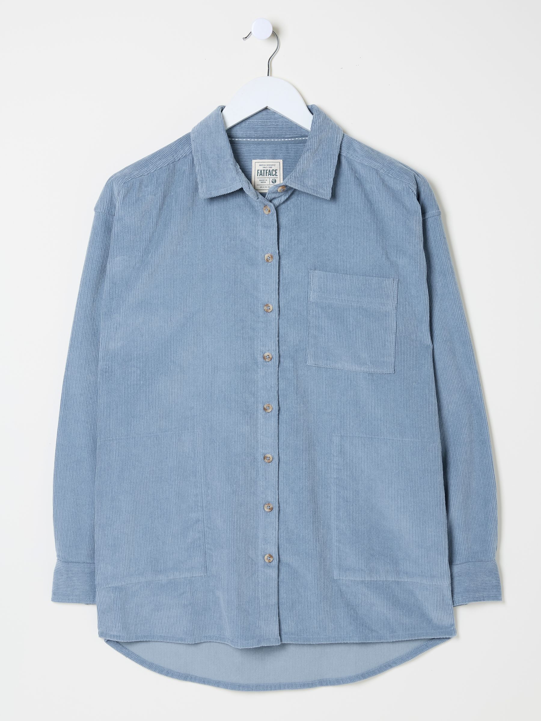 Dusky Blue Carolin Cord 100% Cotton Shirt - Image 6 of 6