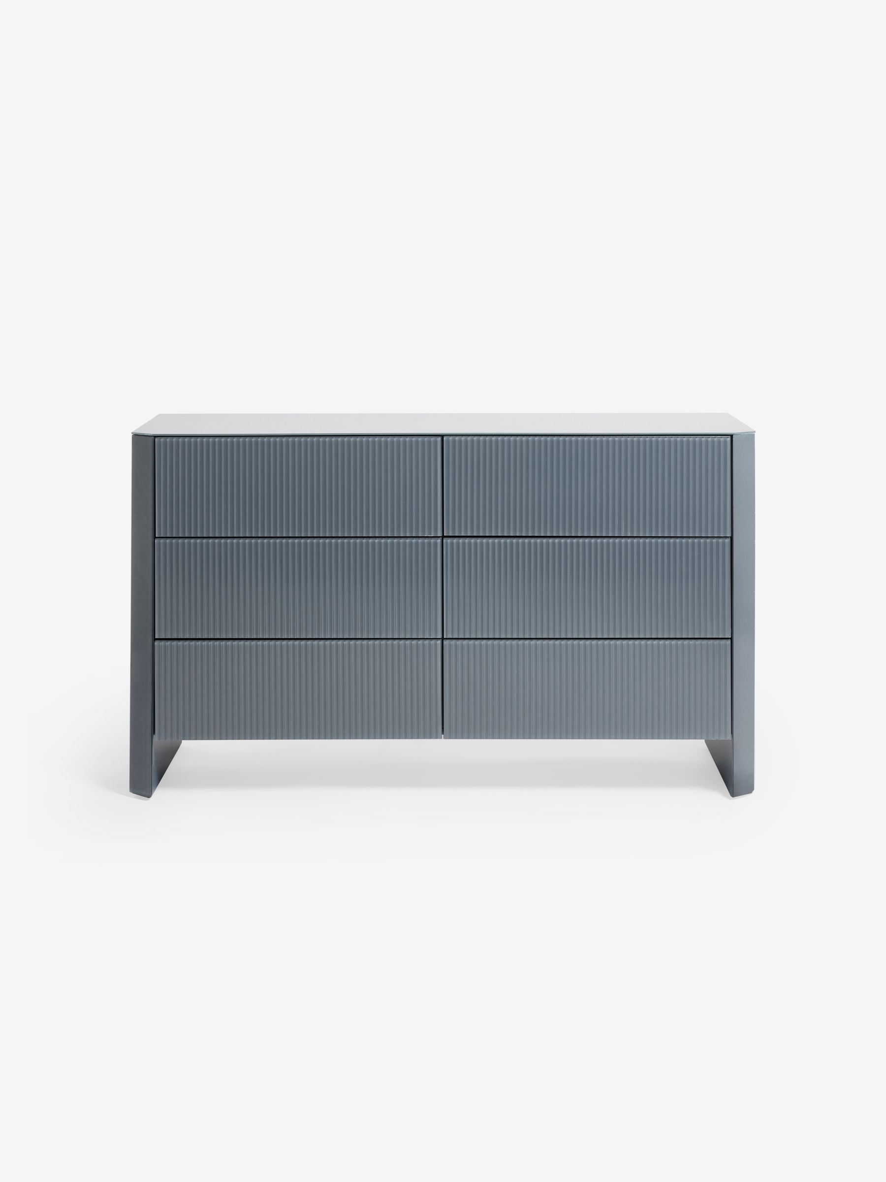 Eleni 6 Drawer Wide Chest of Drawers in Blue Glass - Image 5 of 6