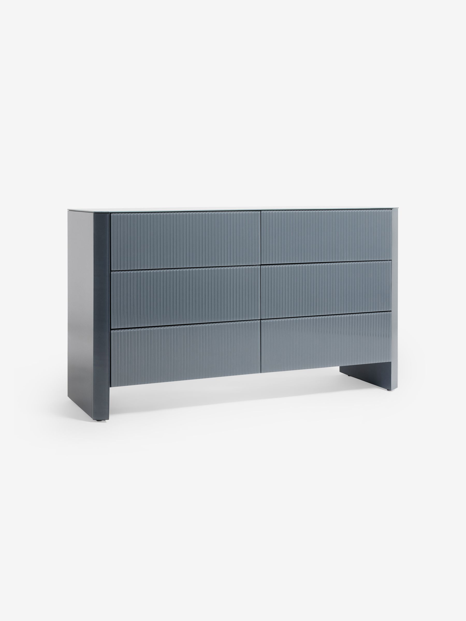 Eleni 6 Drawer Wide Chest of Drawers in Blue Glass - Image 6 of 6