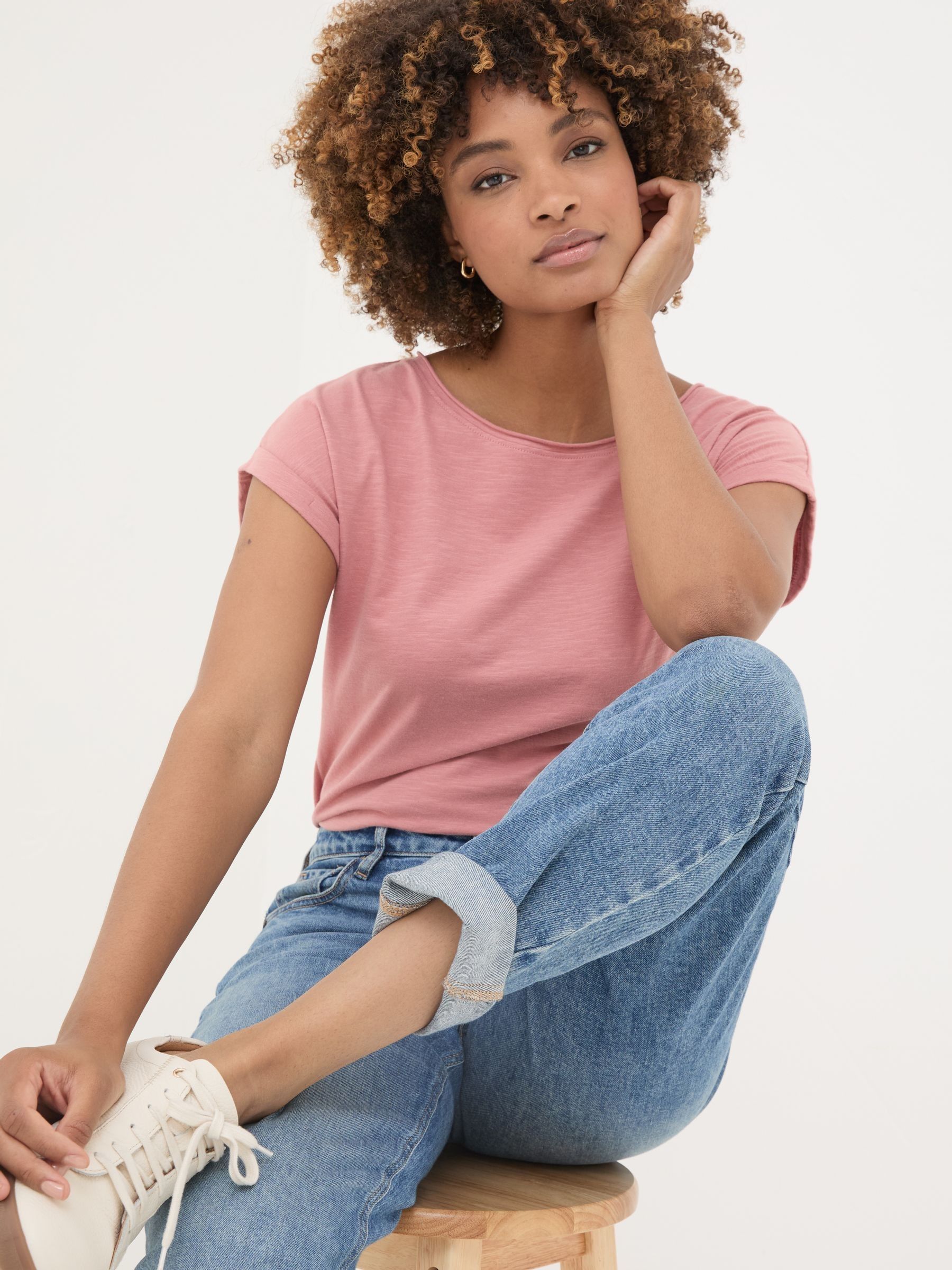 Ivy Organic Cotton Blush Pink T-Shirt - Image 3 of 8