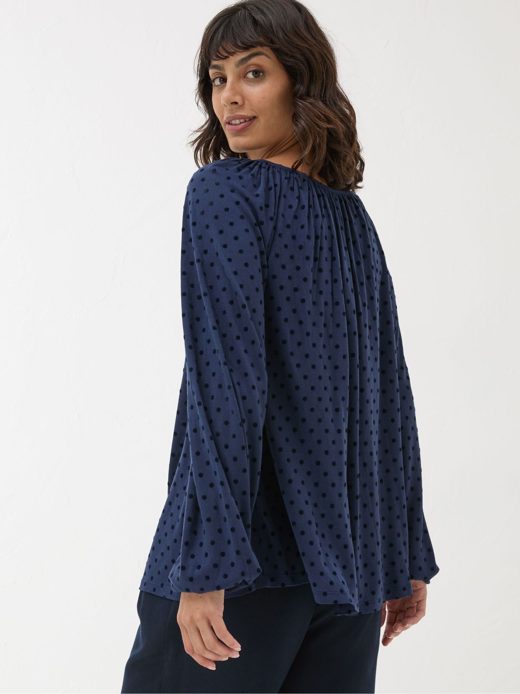 Lily Blue Navy Spot Top - Image 2 of 5