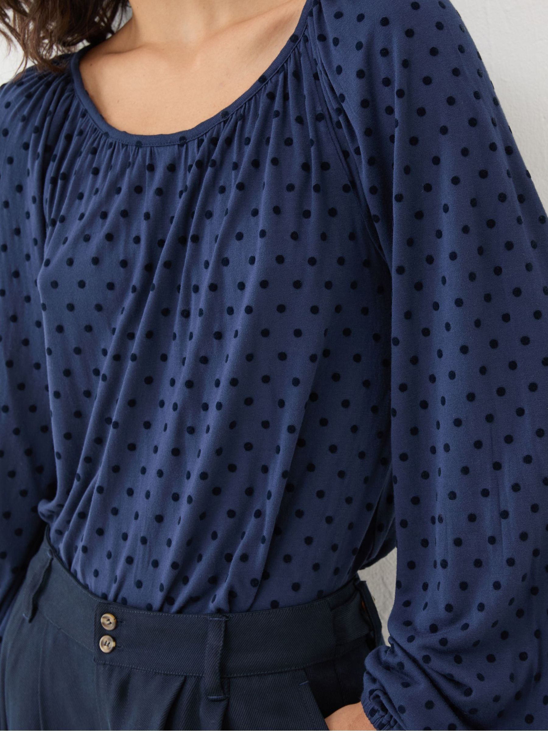 Lily Blue Navy Spot Top - Image 4 of 5