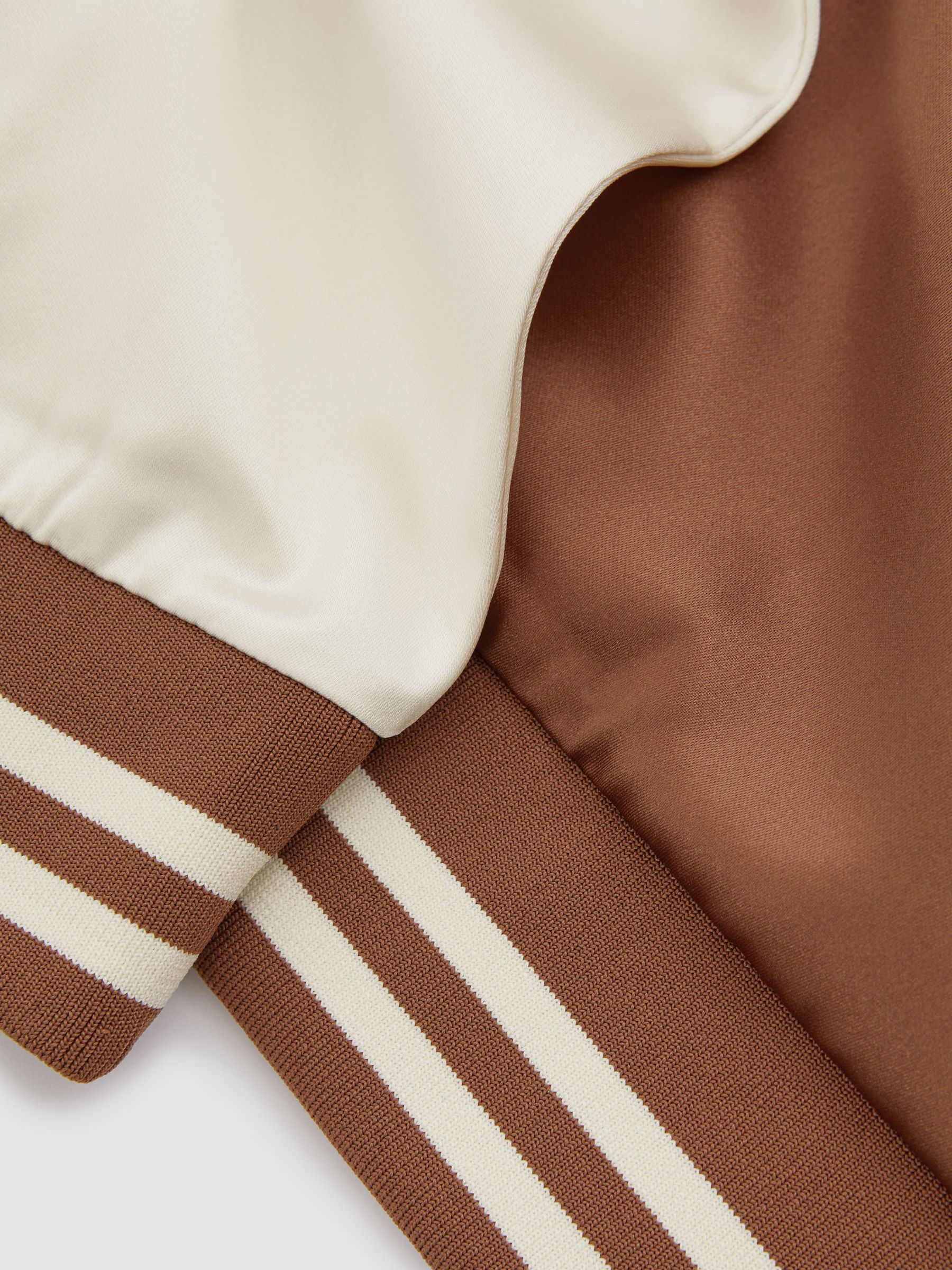 Almo Tobacco/Ecru Ché Satin Effect Embroidered Bomber Jacket - Image 4 of 5