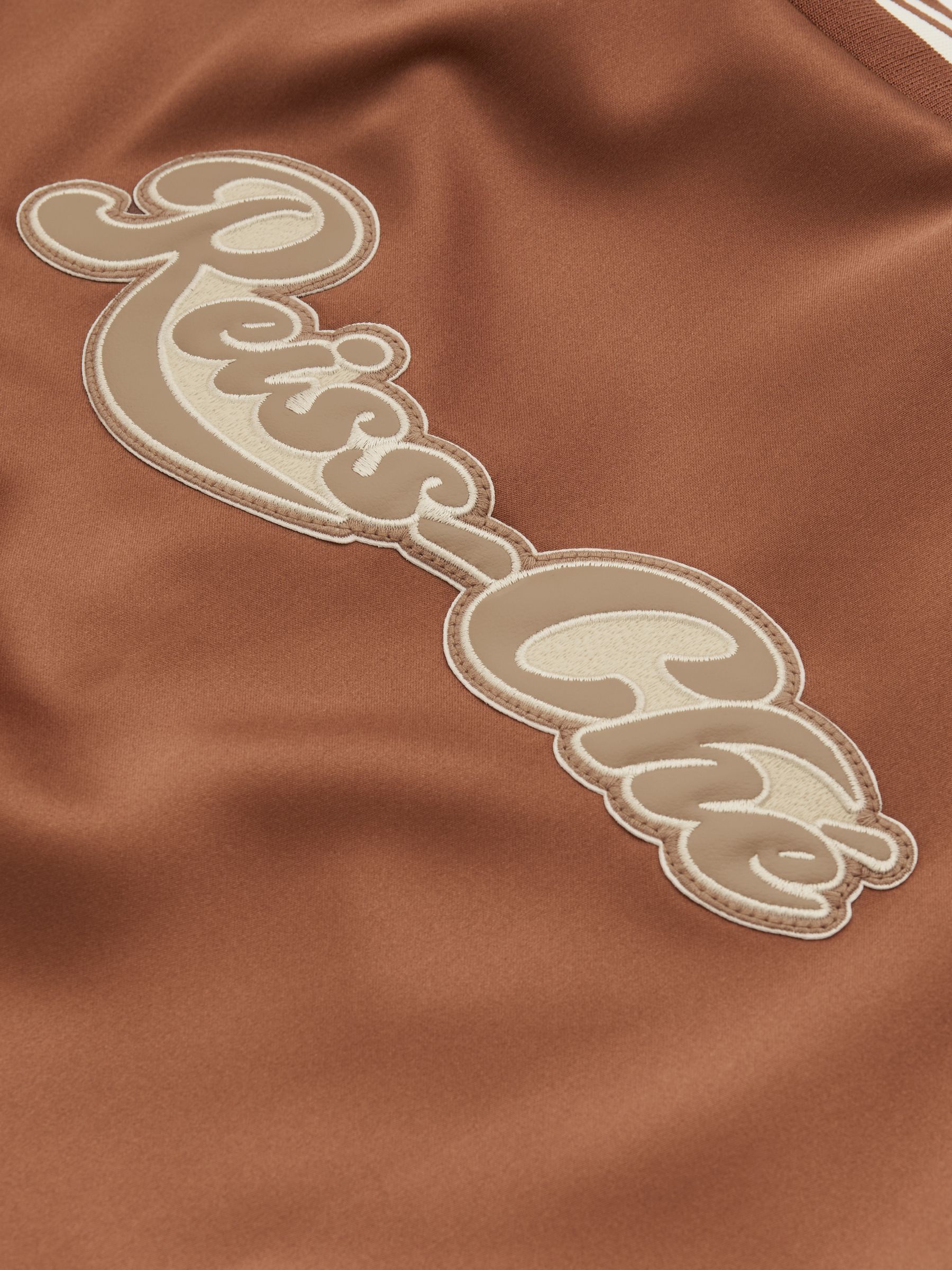 Almo Tobacco/Ecru Ché Satin Effect Embroidered Bomber Jacket - Image 5 of 5