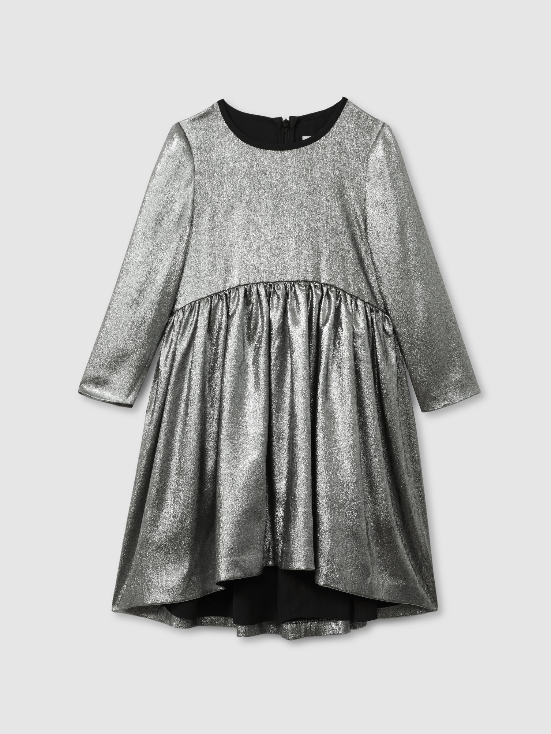 13-14 yrs Metallic Fit and Flare Dress in Silver - Image 1 of 4