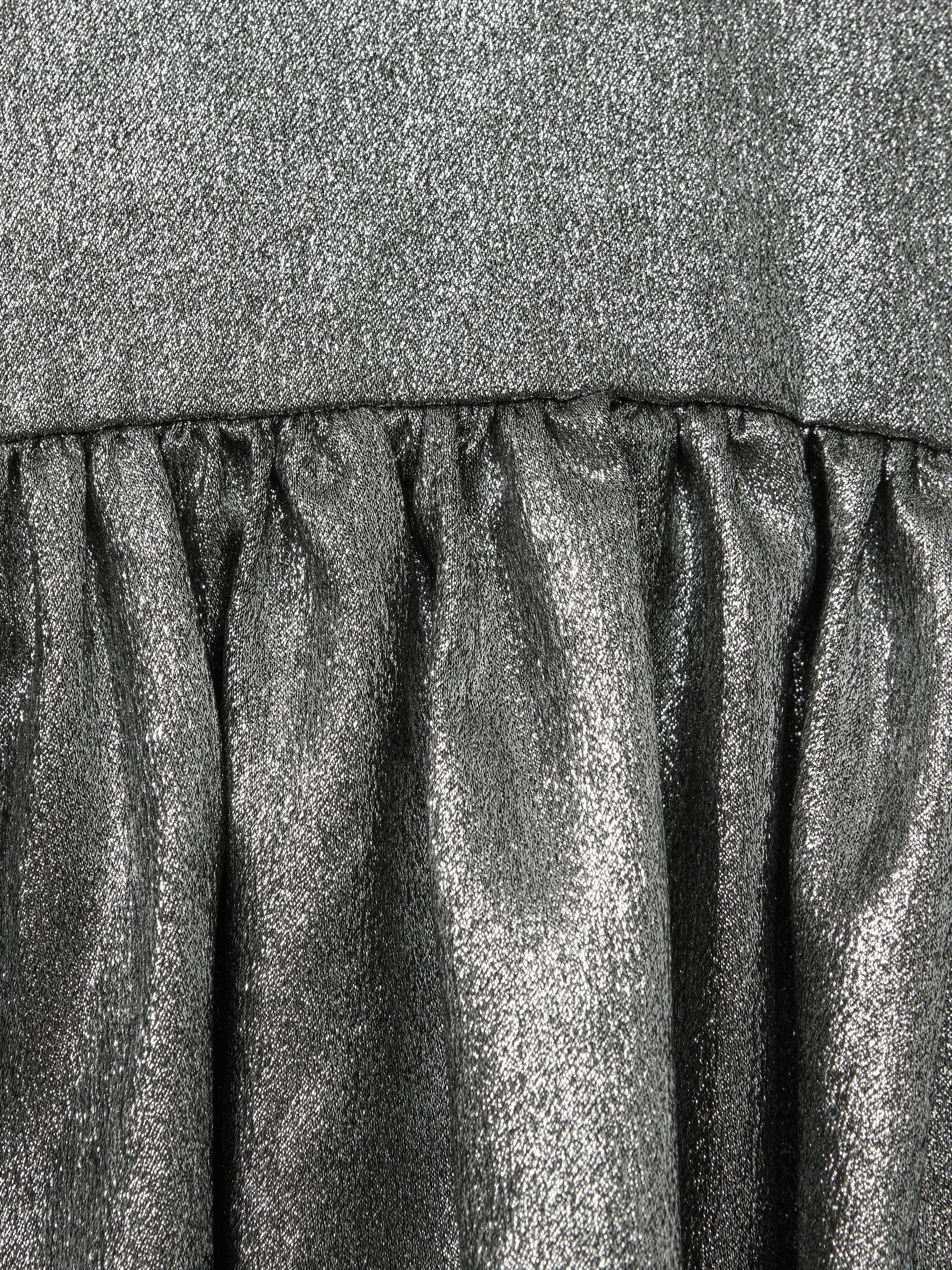 13-14 yrs Metallic Fit and Flare Dress in Silver - Image 4 of 4