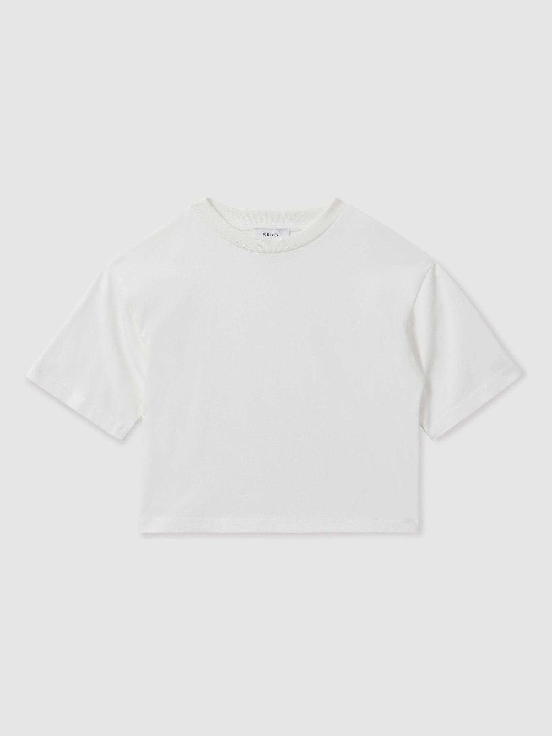 13-14 yrs Oversized Cotton Crew-Neck T-Shirt in Ivory - Image 1 of 5