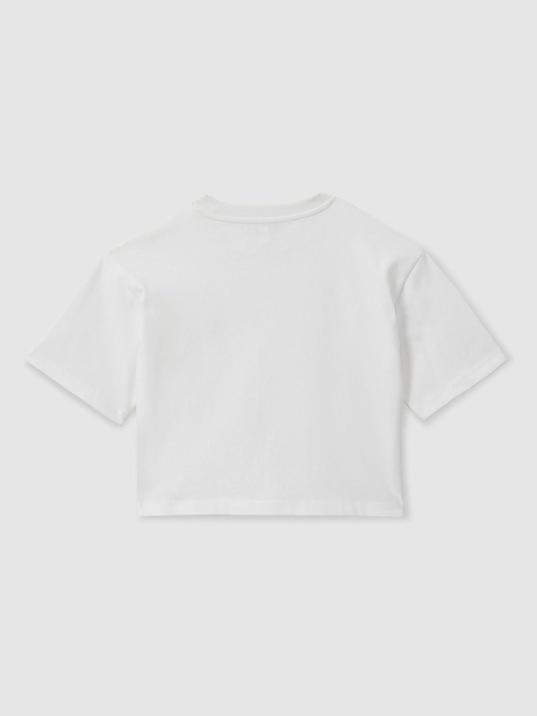 13-14 yrs Oversized Cotton Crew-Neck T-Shirt in Ivory - Image 4 of 5