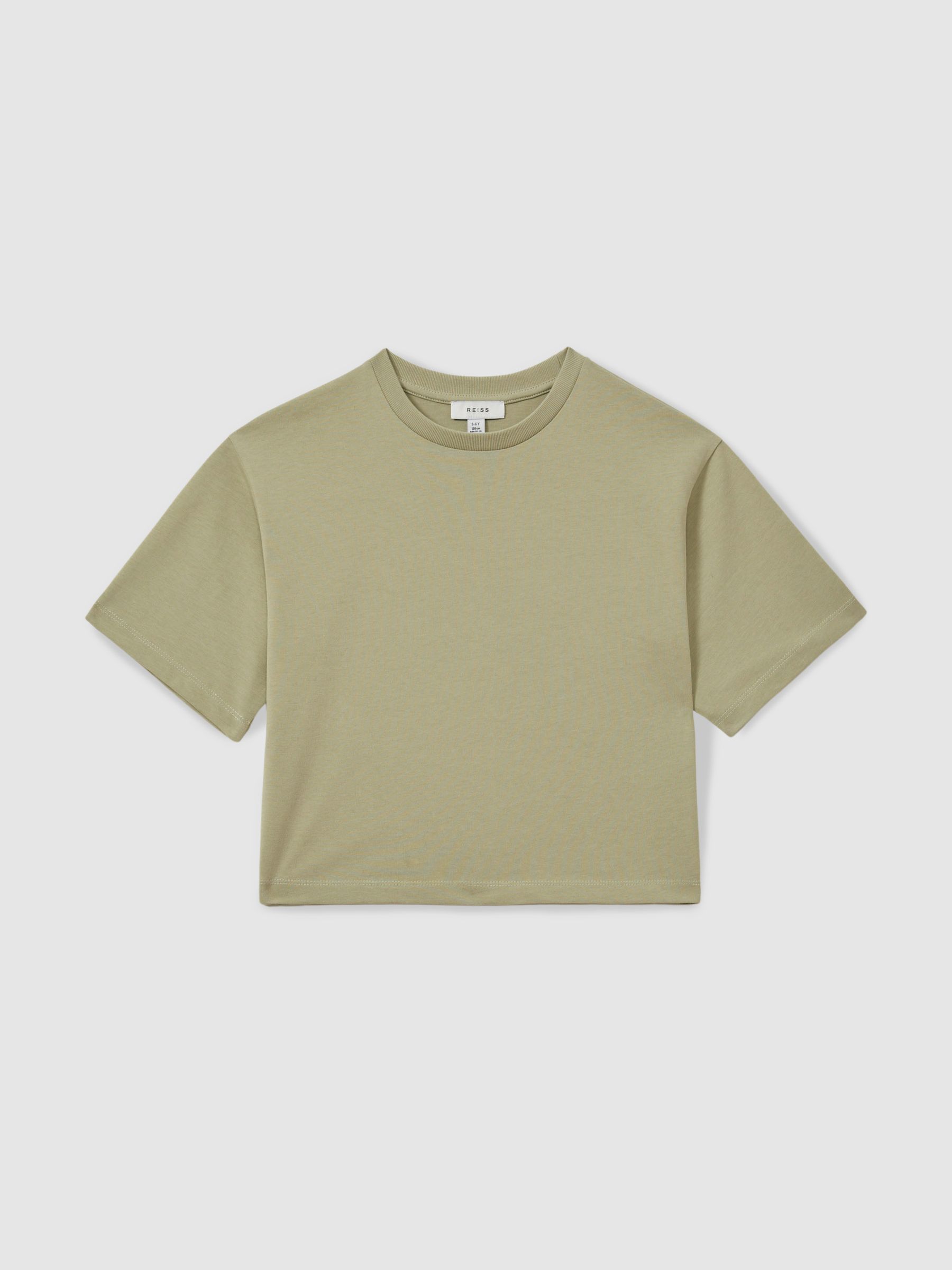 13-14 yrs Oversized Cotton Crew-Neck T-Shirt in Sage - Image 1 of 4