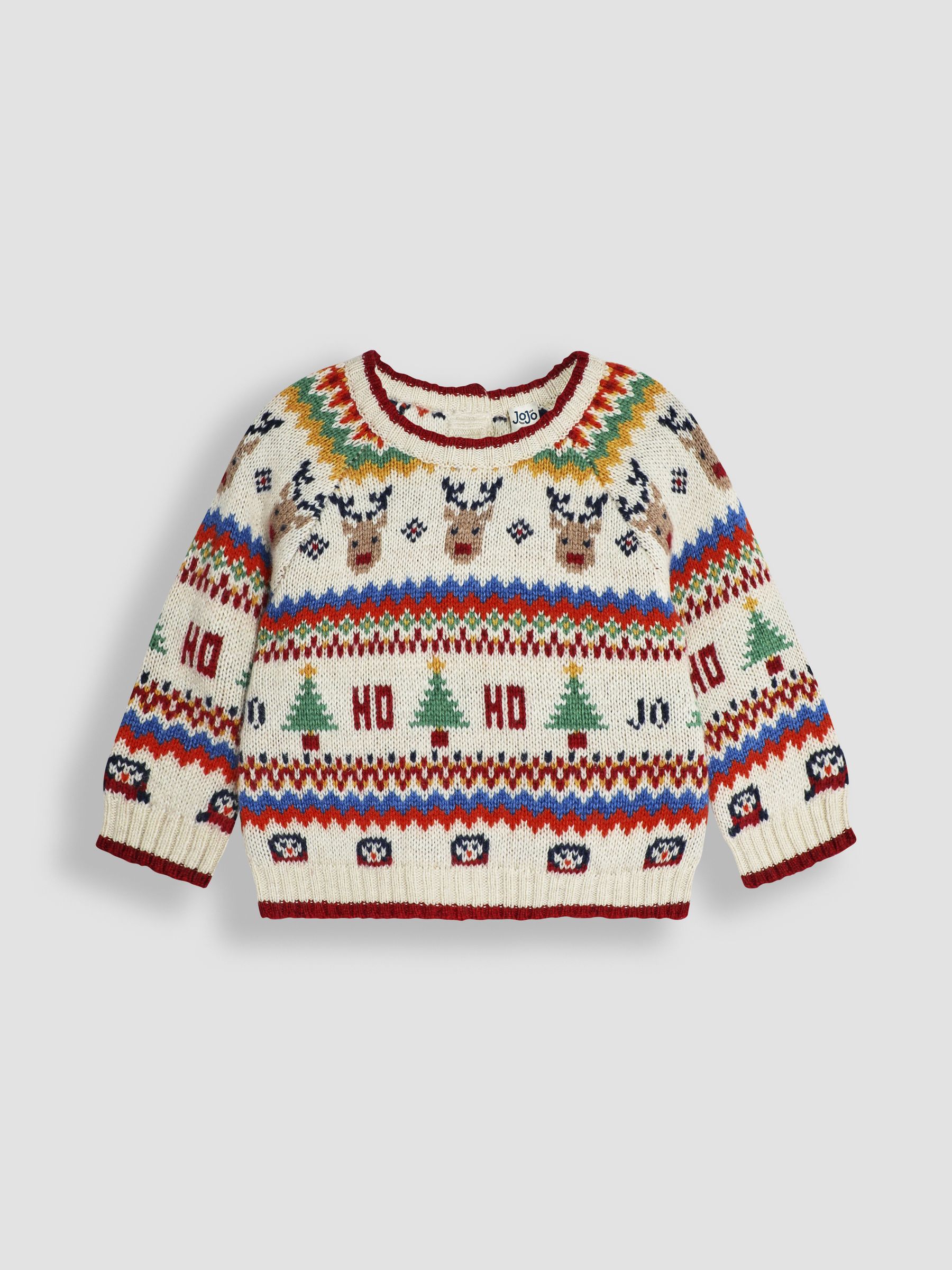 Ecru Christmas Fairisle Pattern Knitted Jumper & Leggings Set - Image 3 of 6