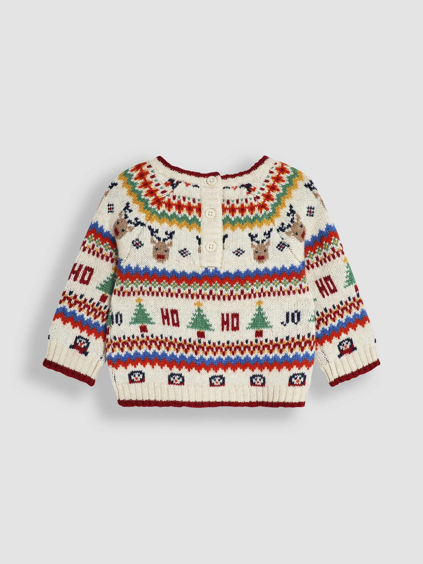 Ecru Christmas Fairisle Pattern Knitted Jumper & Leggings Set - Image 4 of 6