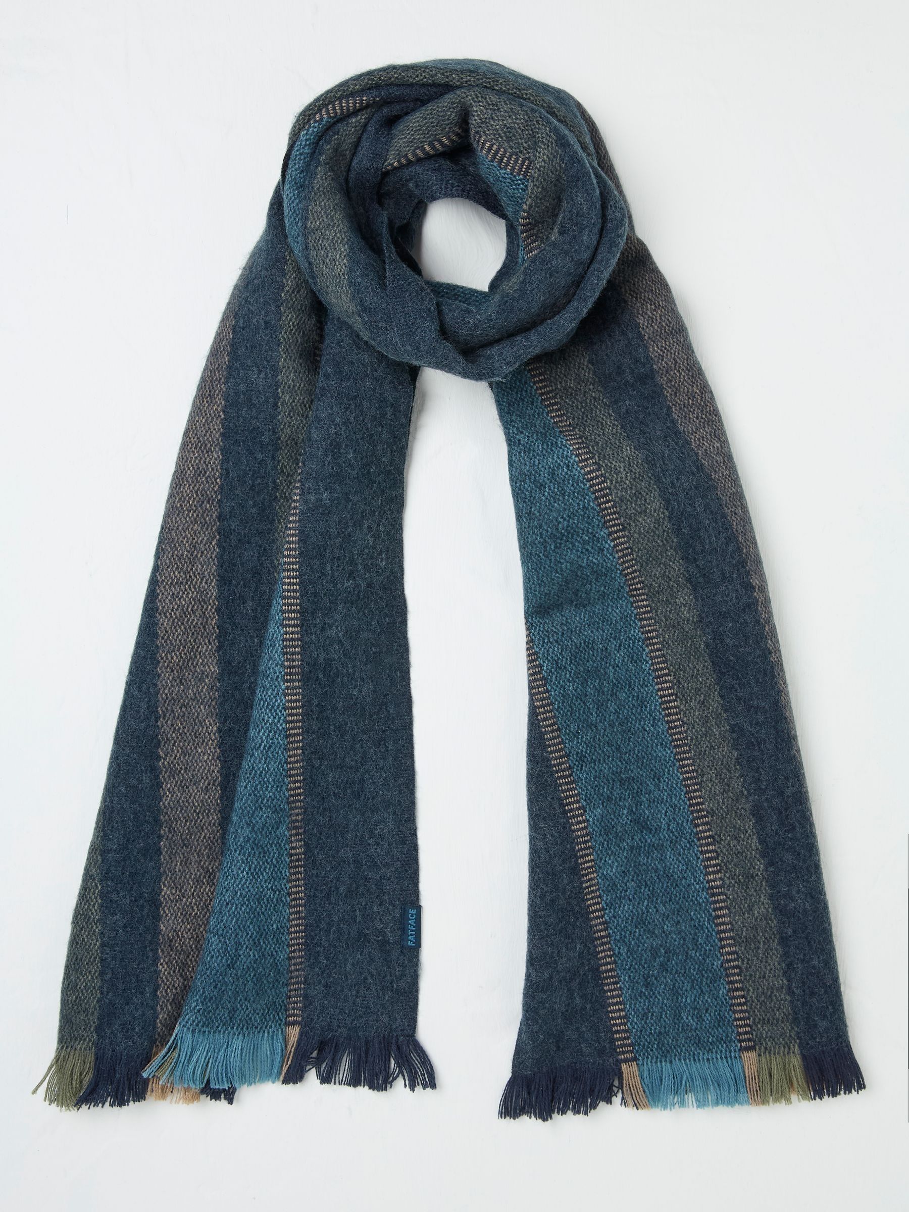 Blue Marl Woven Stripe Scarf - Image 1 of 2
