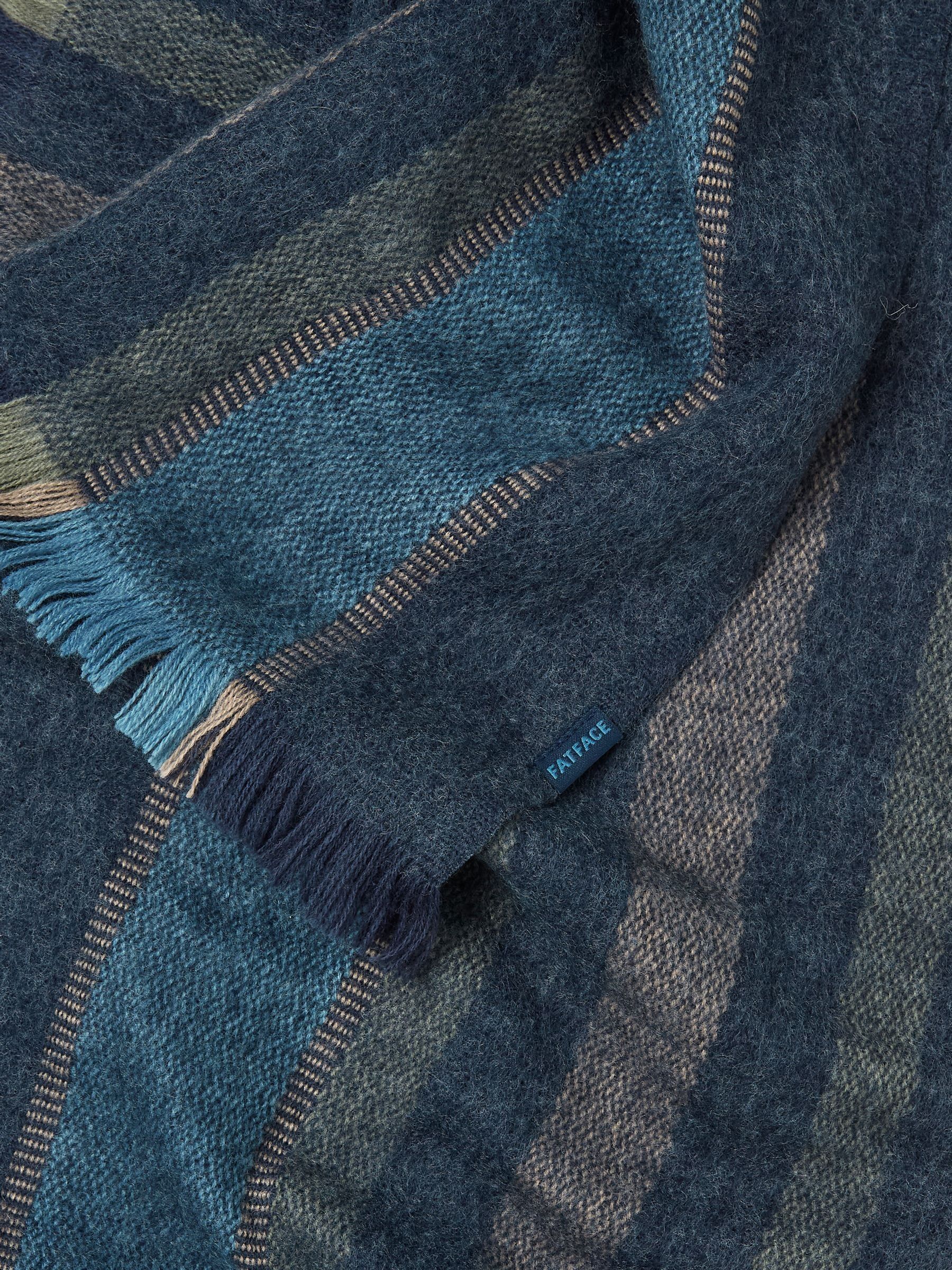 Blue Marl Woven Stripe Scarf - Image 2 of 2