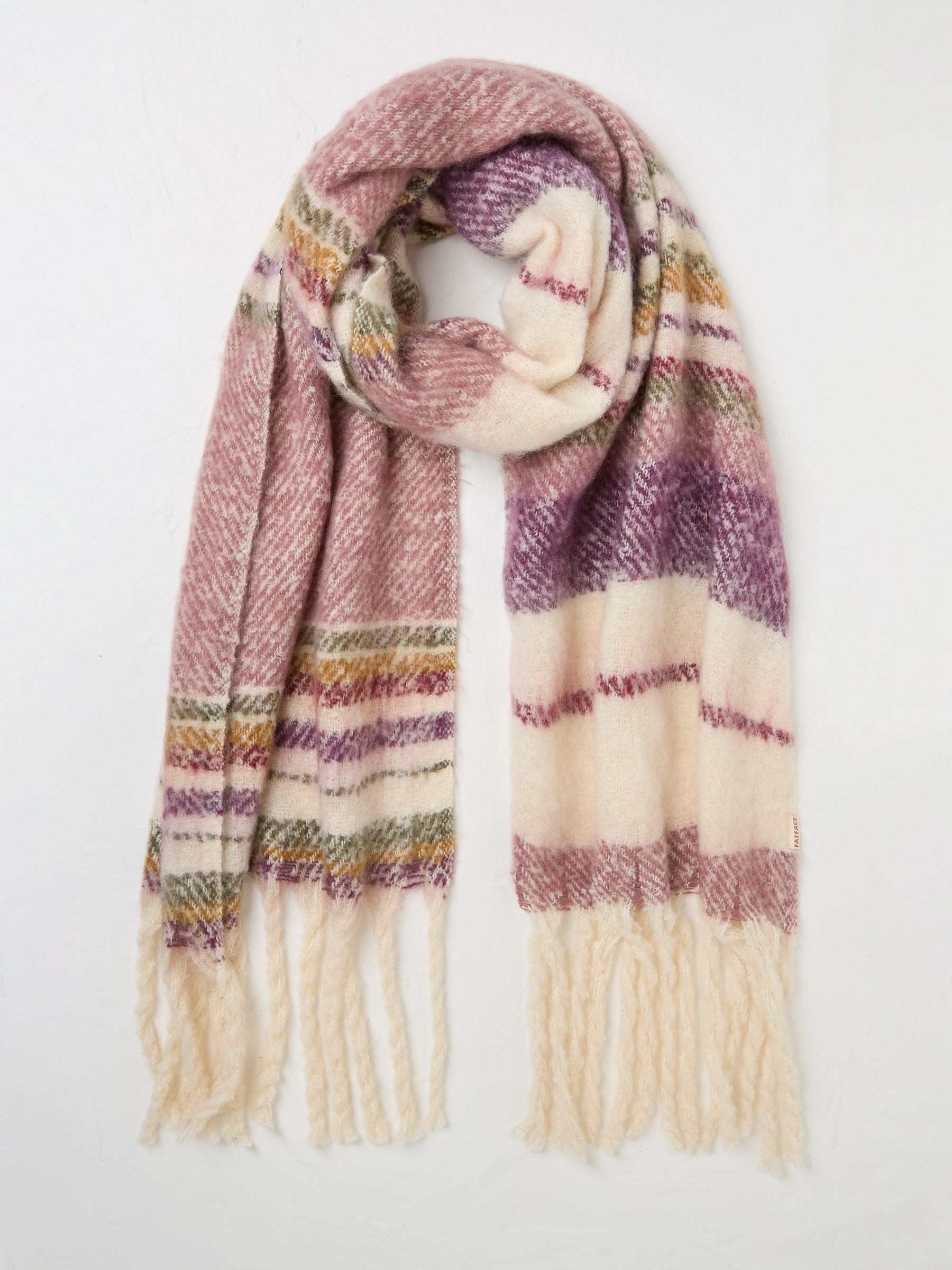 Multi Stripe Boucle Scarf - Image 1 of 2
