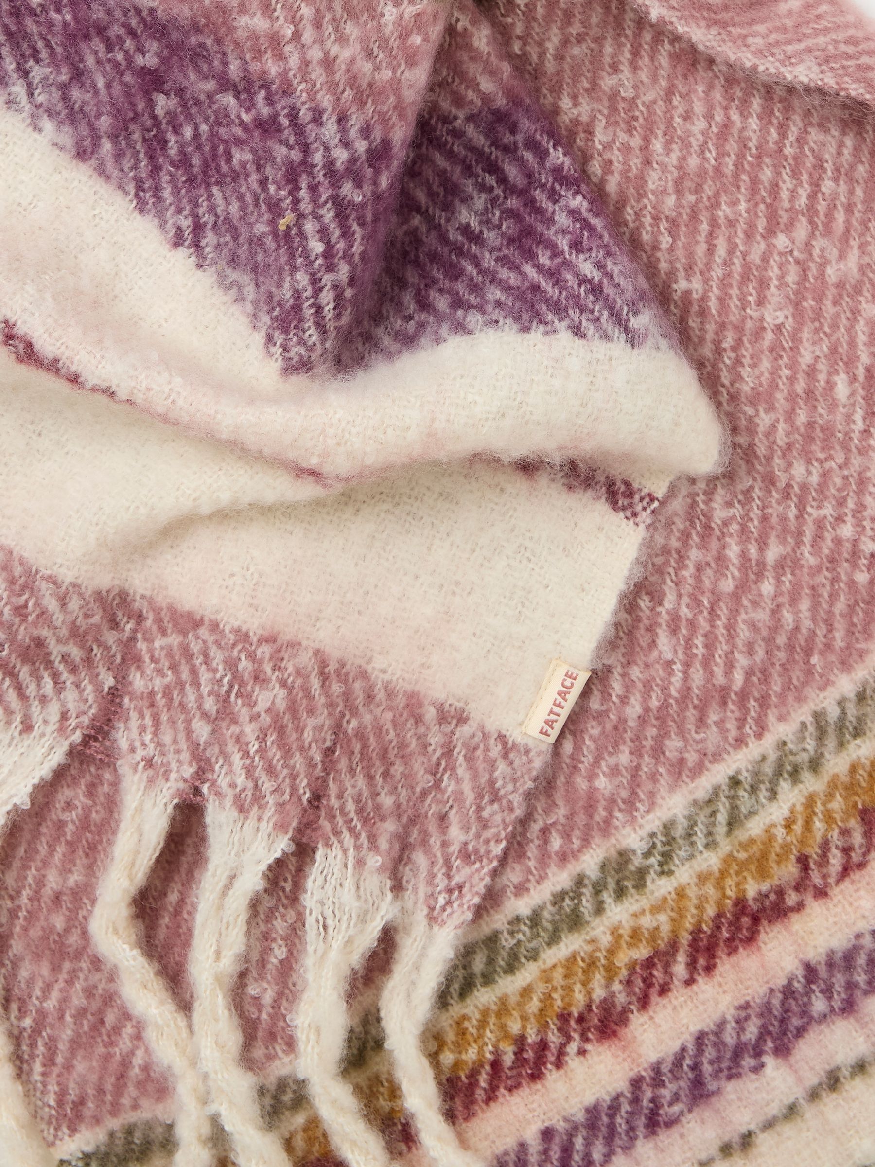 Multi Stripe Boucle Scarf - Image 2 of 2