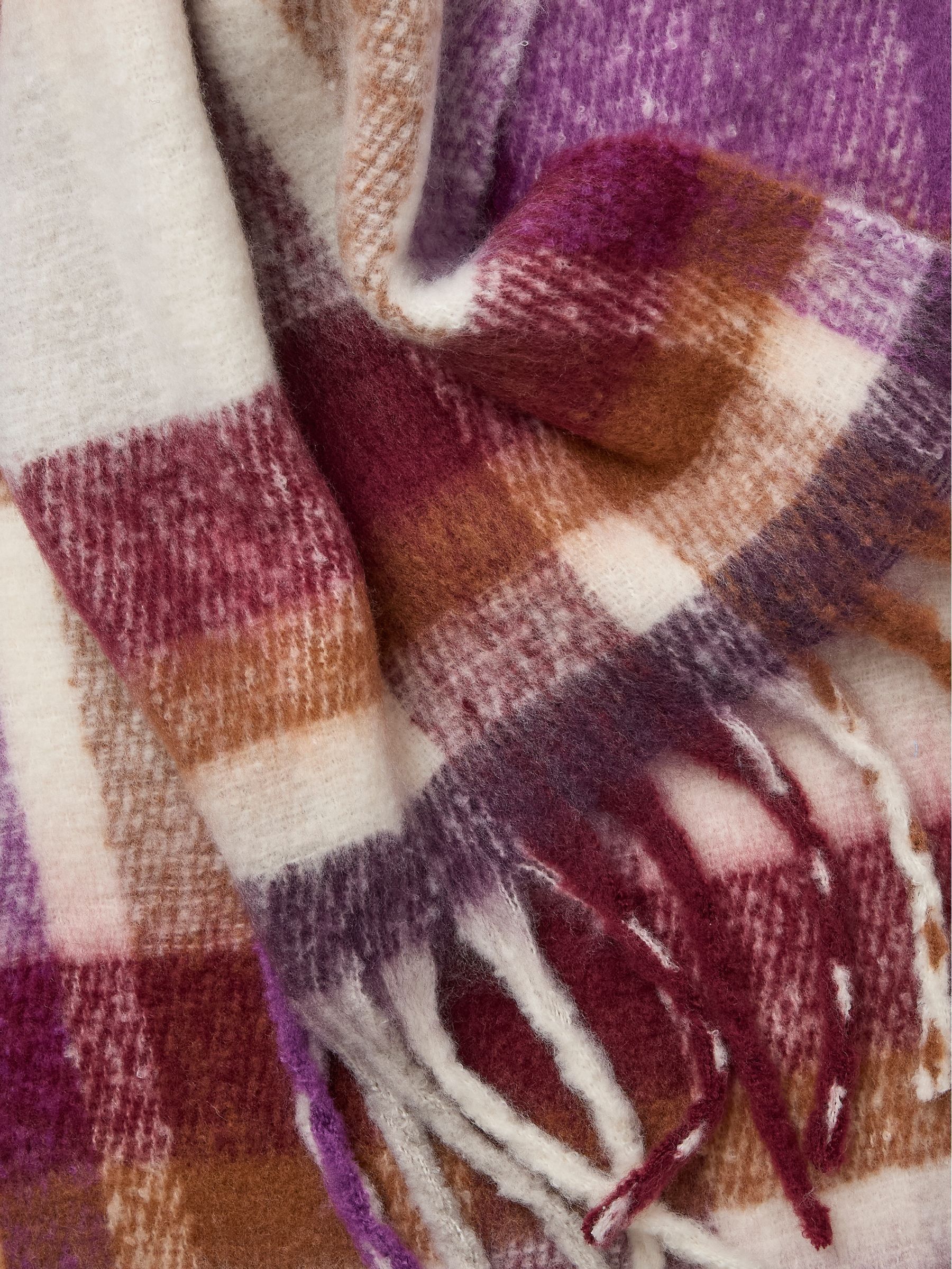 Purple Eva Check Scarf - Image 2 of 4