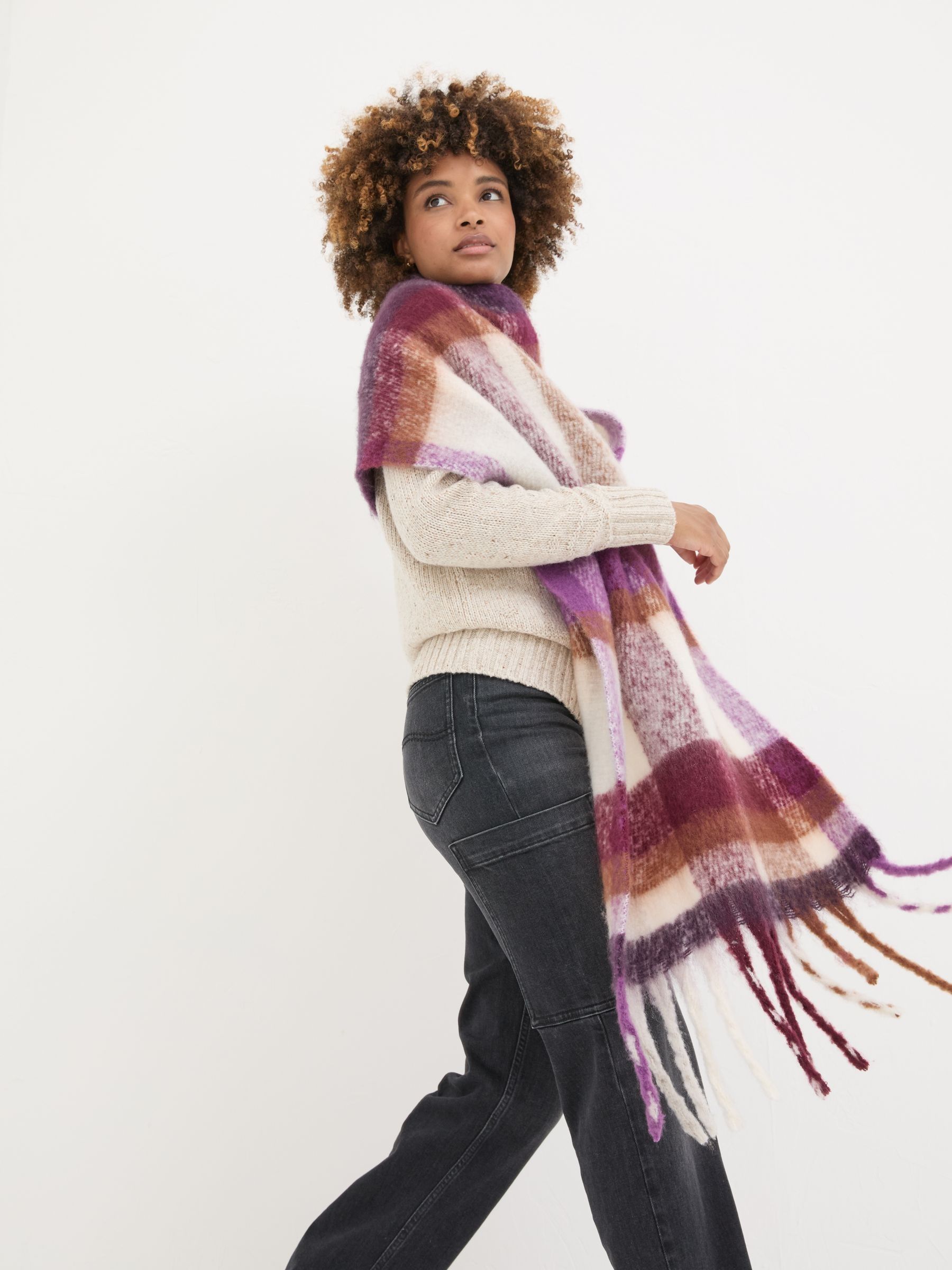Purple Eva Check Scarf - Image 3 of 4