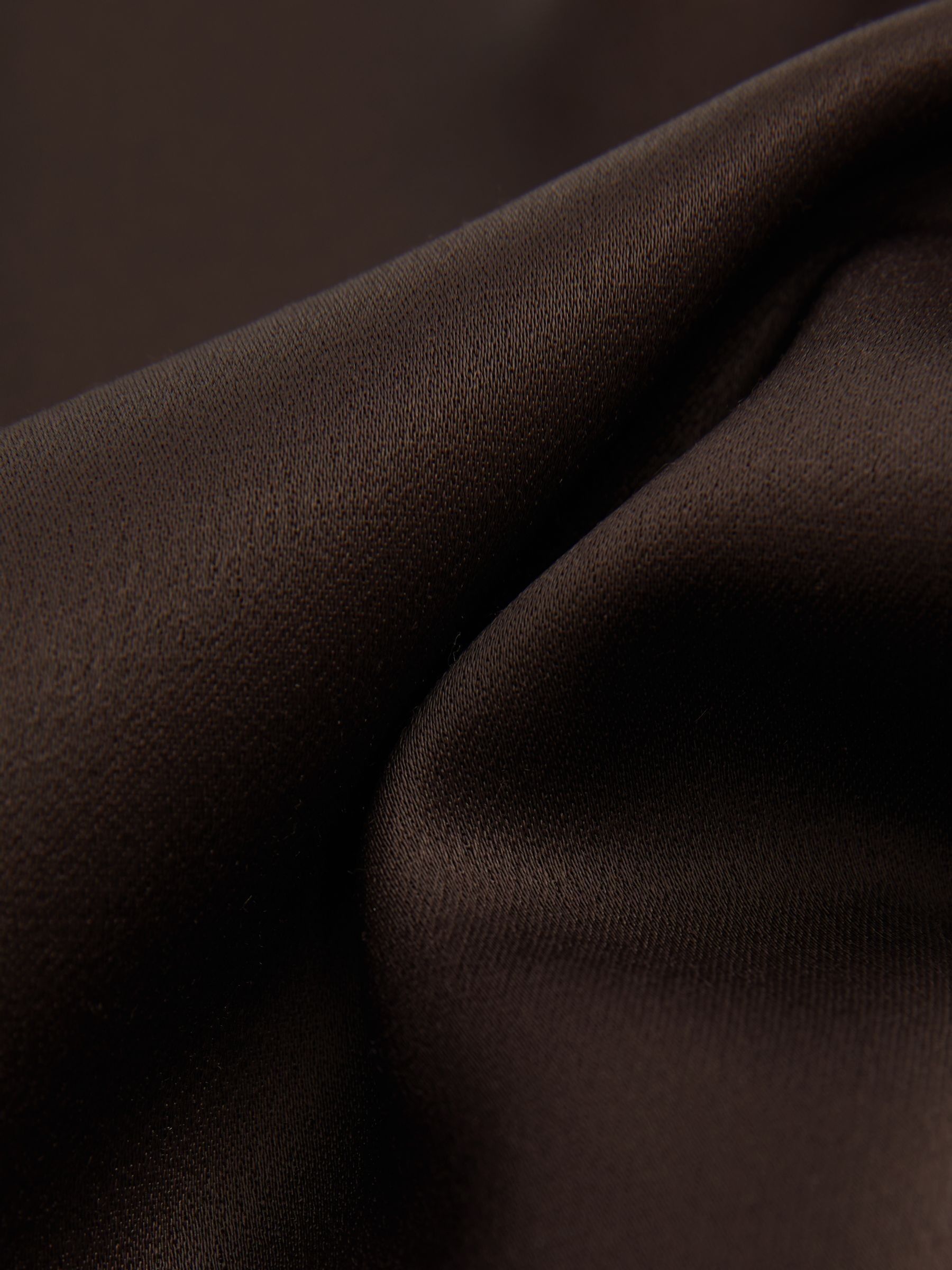 Atelier Satin Tunic Top with Wool in Chocolate - image 5