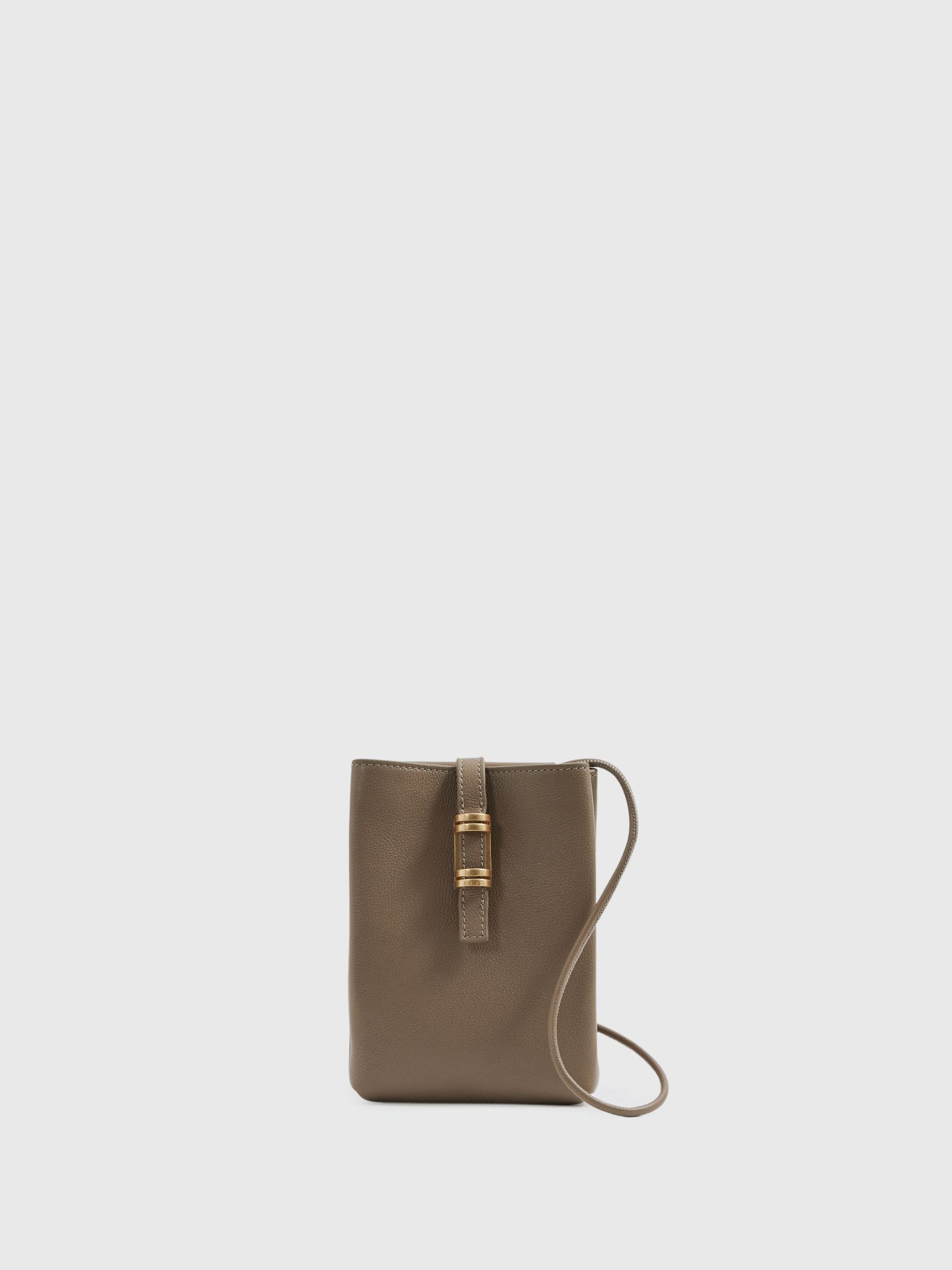 Leather Phone Holder in Taupe - Image 1 of 4