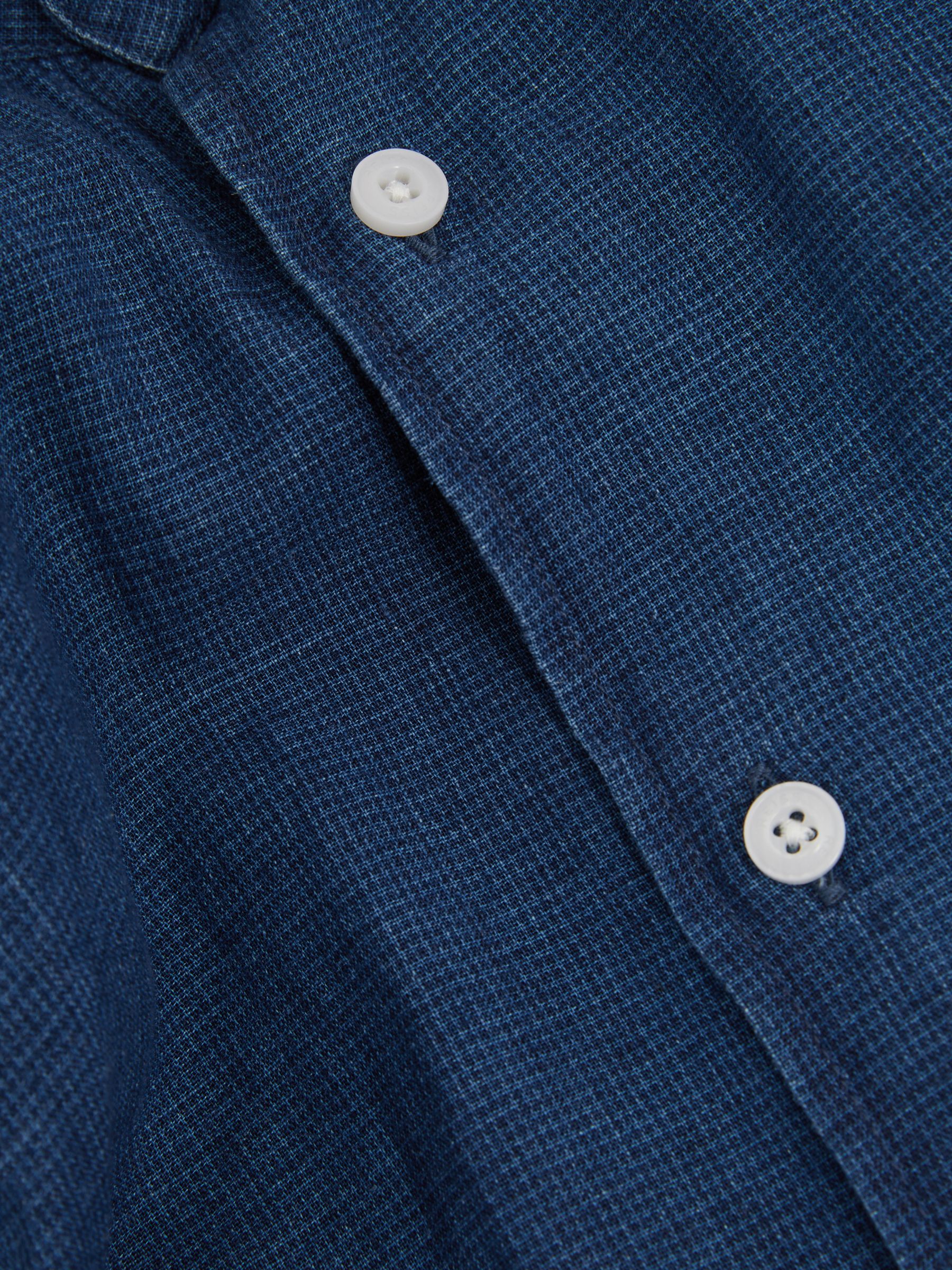 Delta Blue Multi Linen-Cotton Puppytooth Cutaway Collar Shirt - Image 6 of 6