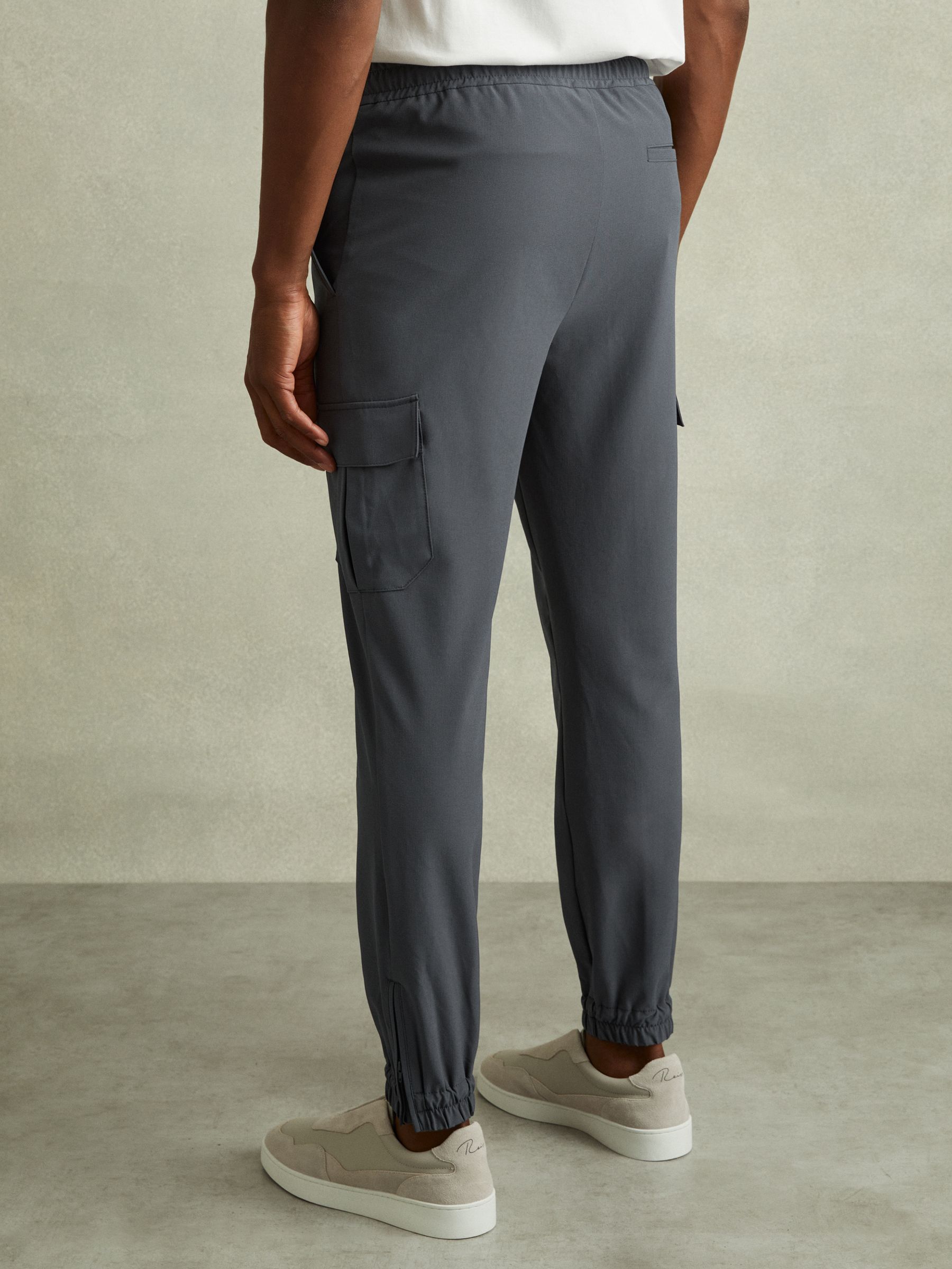 Elasticated Cargo Trousers in Airforce Blue - Image 5 of 6