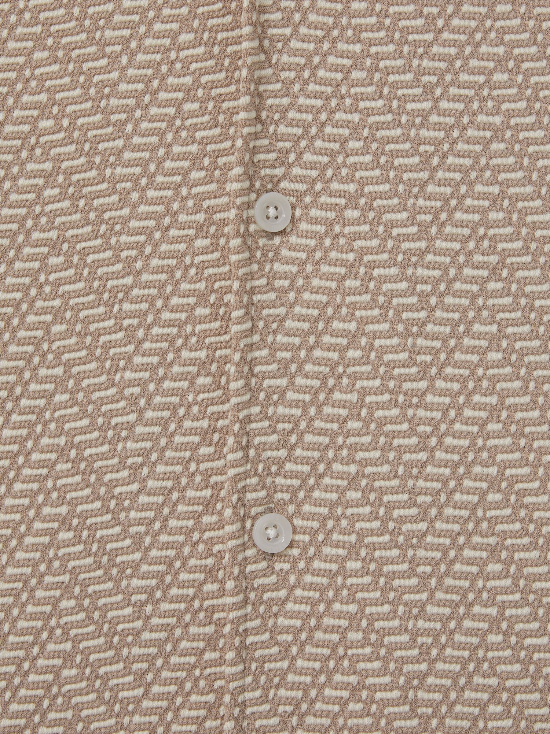 Zig-Zag Cuban Collar Shirt in Oatmeal - Image 4 of 4