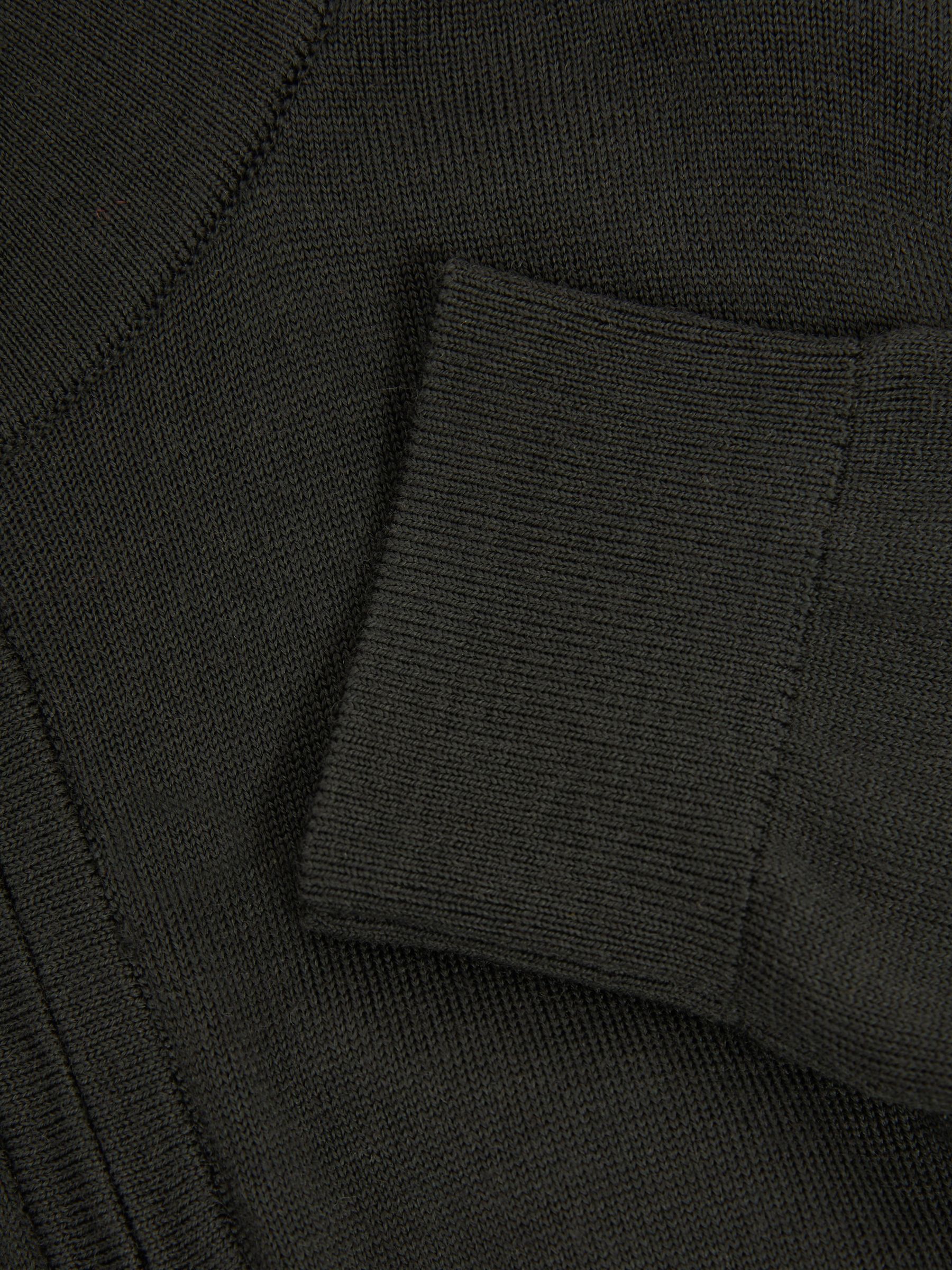 3-9 yrs Merino Wool Half-Zip Funnel Neck Jumper in Dark Military Green - Image 4 of 4