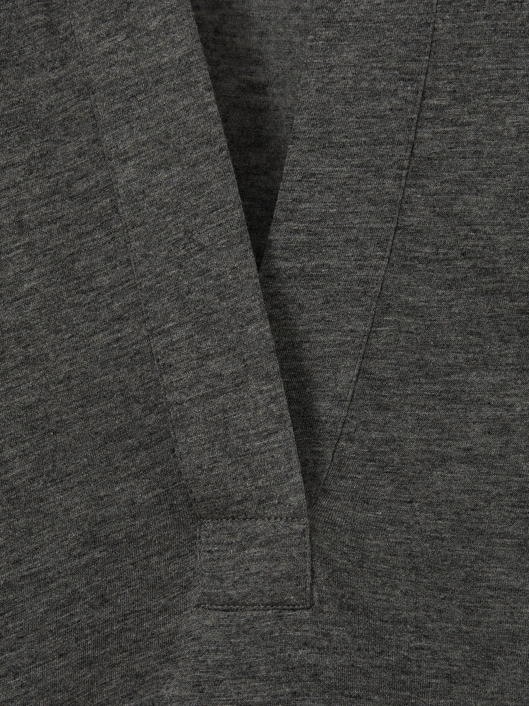 Lyocell-Wool Open-Collar Top in Charcoal - Image 6 of 6