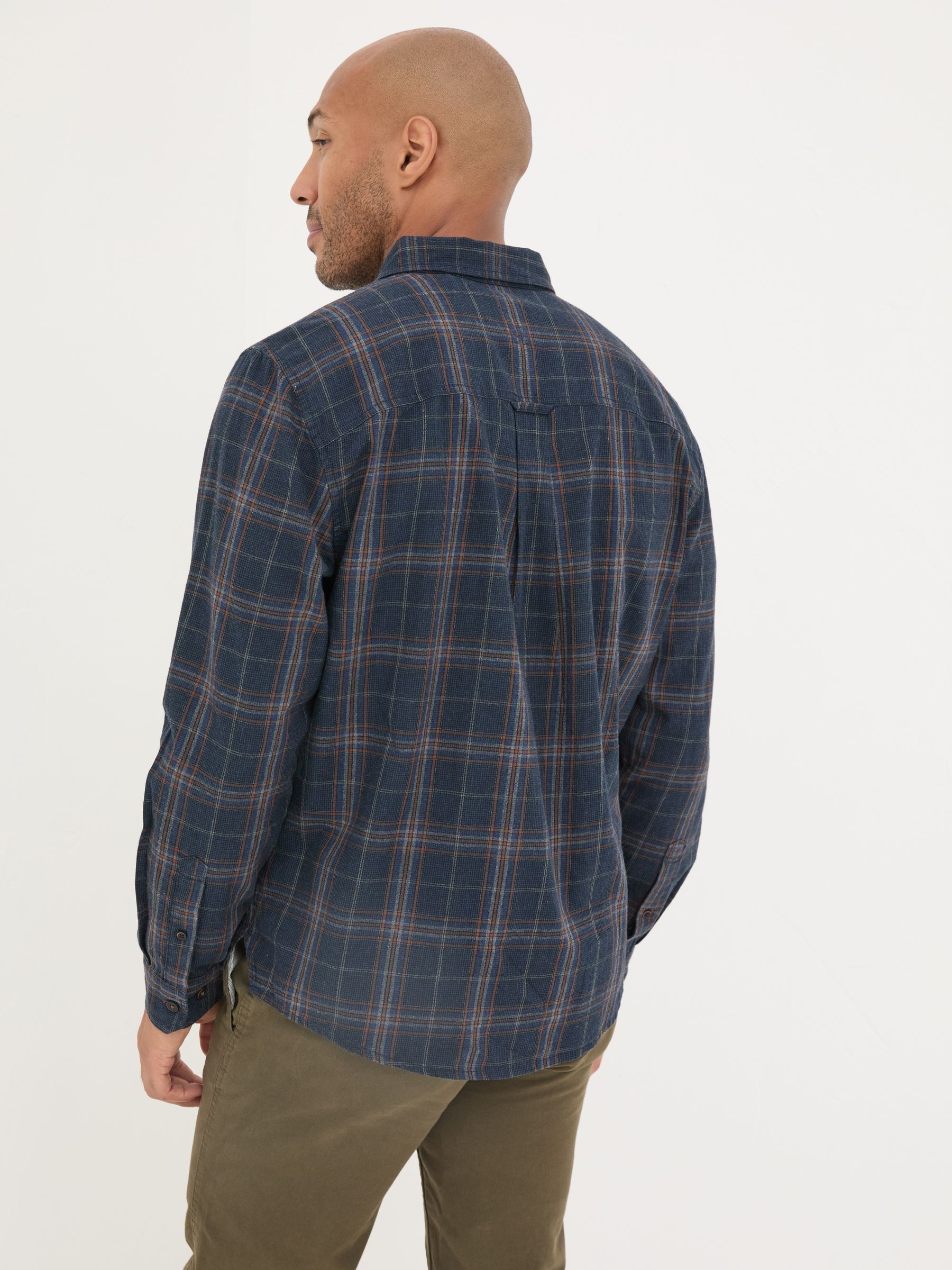 Charlton Navy Long Sleeve Check 100% Cotton Shirt - Image 2 of 6