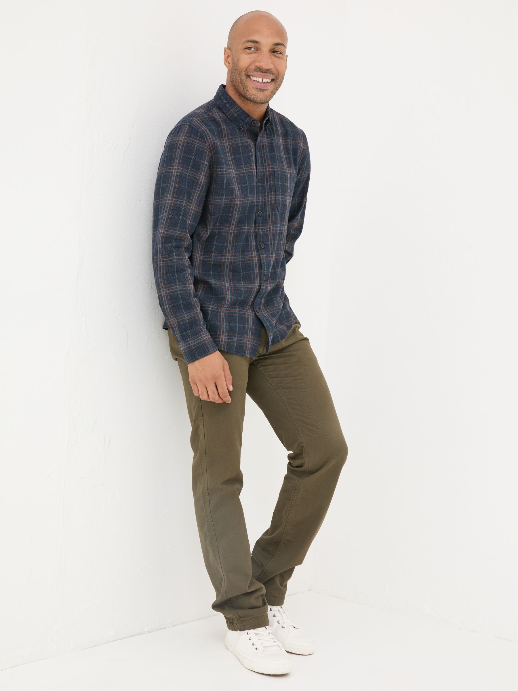 Charlton Navy Long Sleeve Check 100% Cotton Shirt - Image 3 of 6