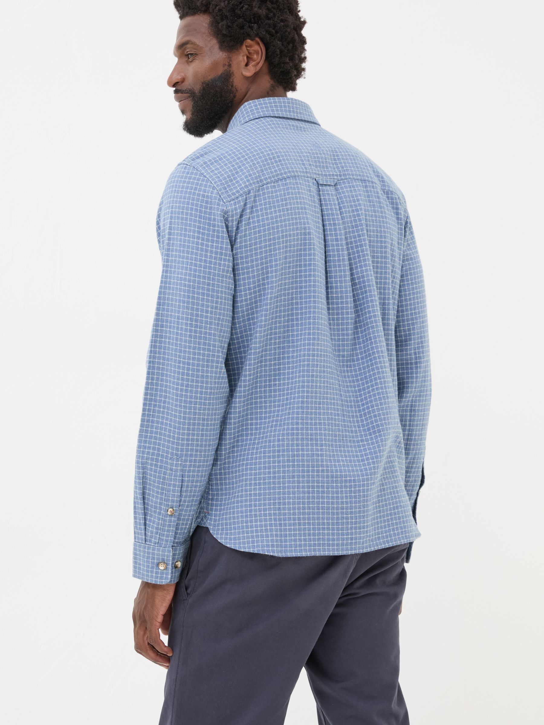 Blue Long Sleeve Grantham Grid Check Shirt - Image 2 of 5