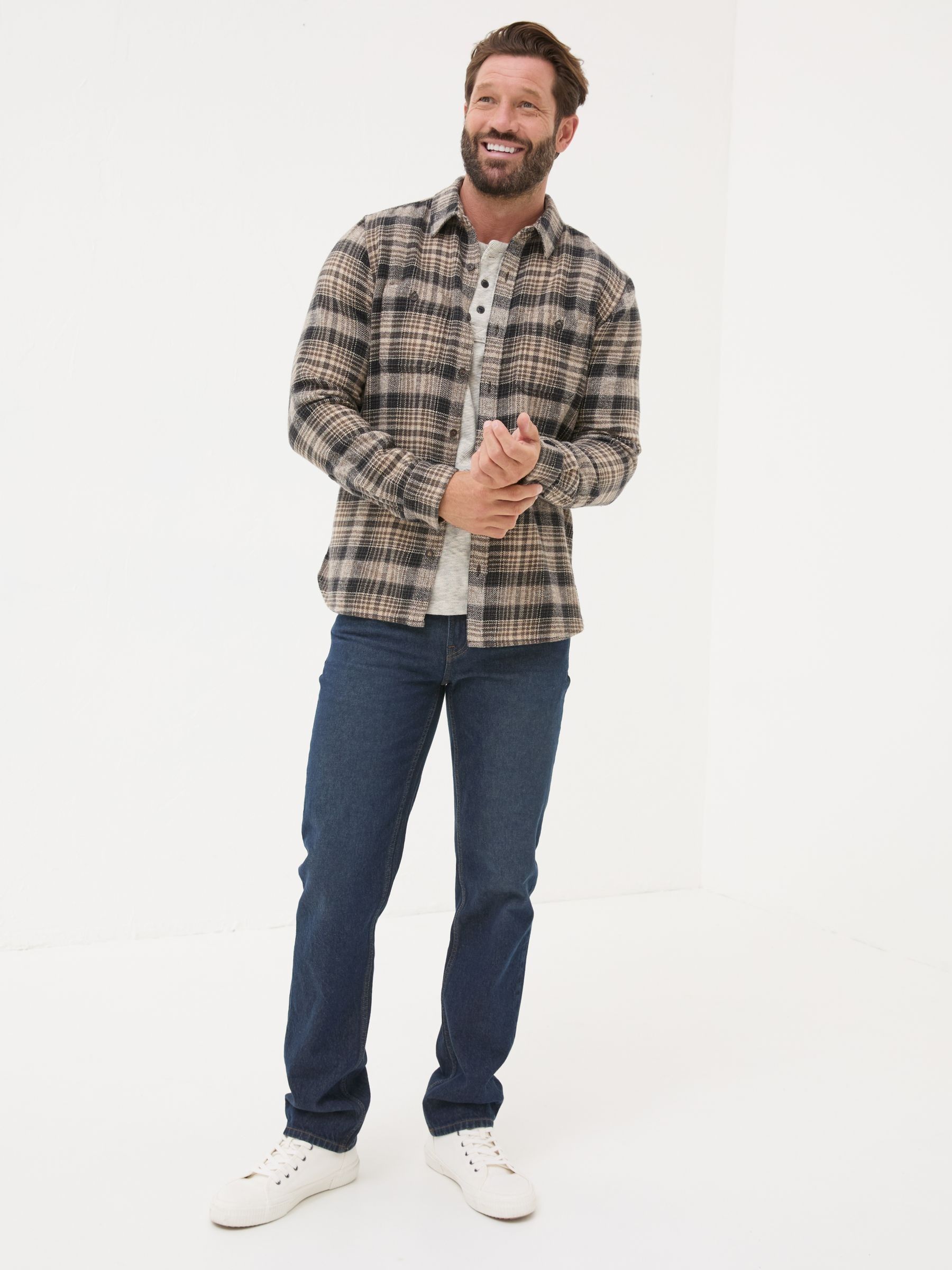 Brown Long Sleeve Upton Check 100% Cotton Shirt - Image 3 of 6