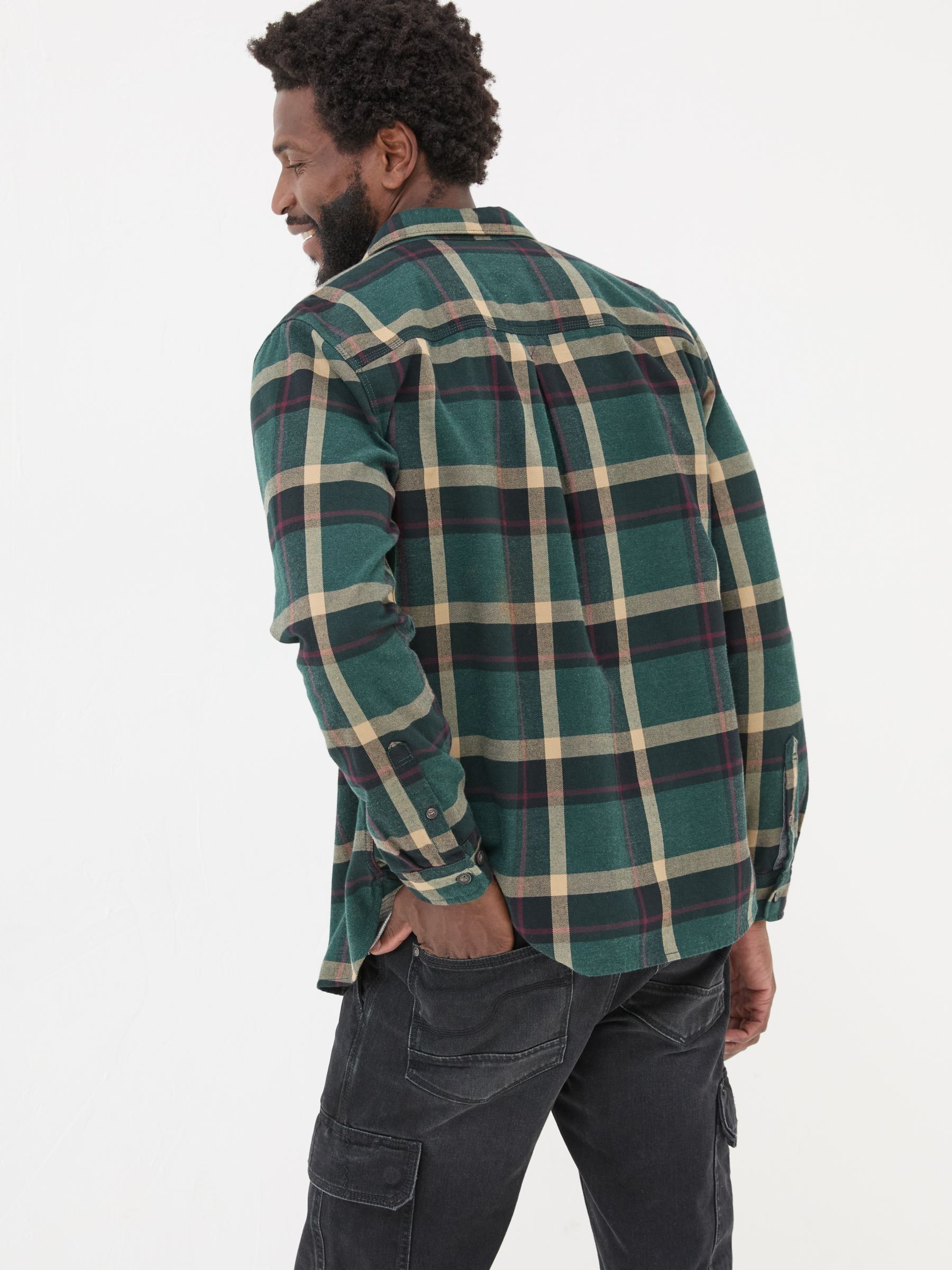 Green Dark Skies Check 100% Cotton Shirt - Image 2 of 8