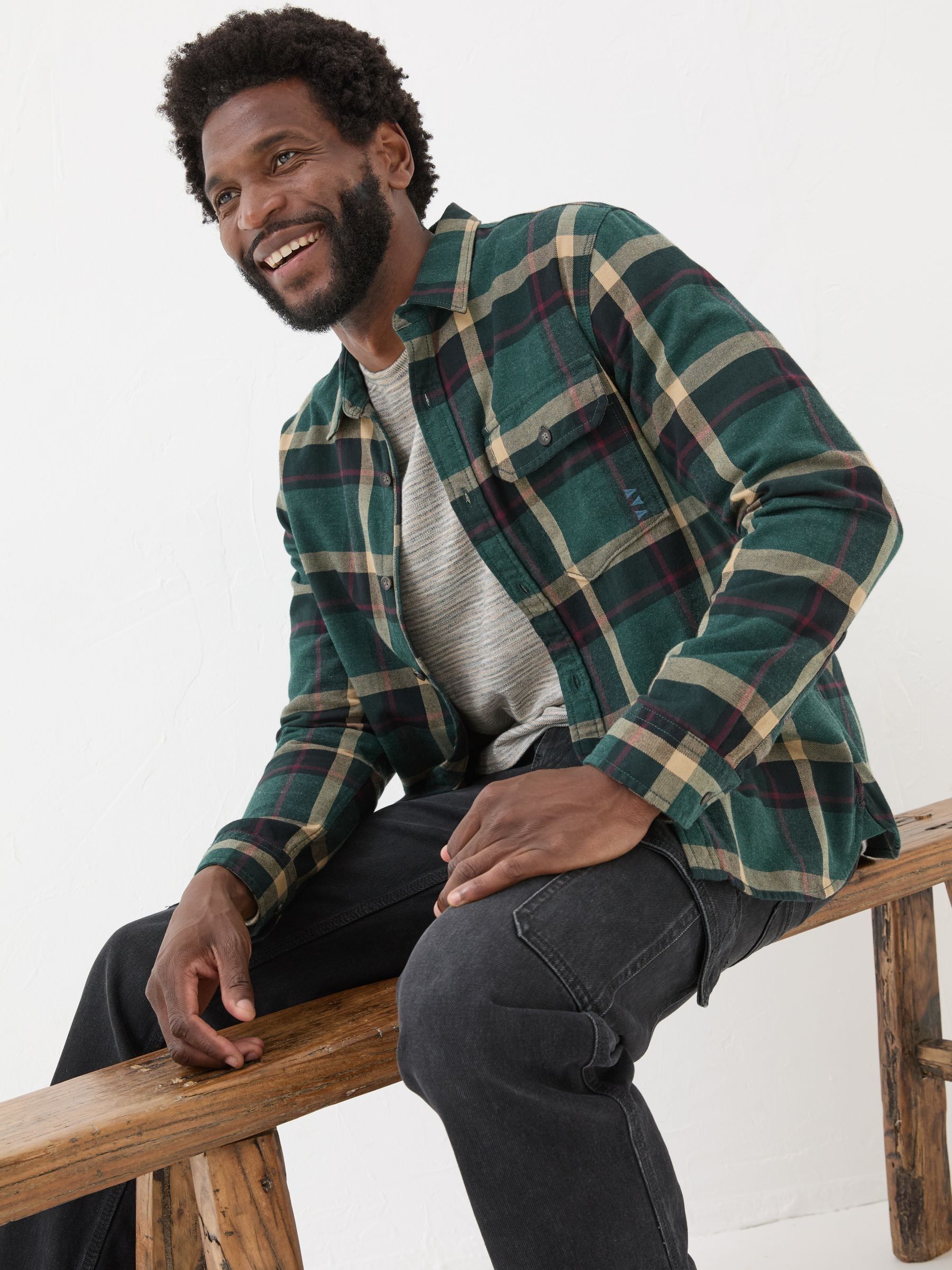 Green Dark Skies Check 100% Cotton Shirt - Image 4 of 8