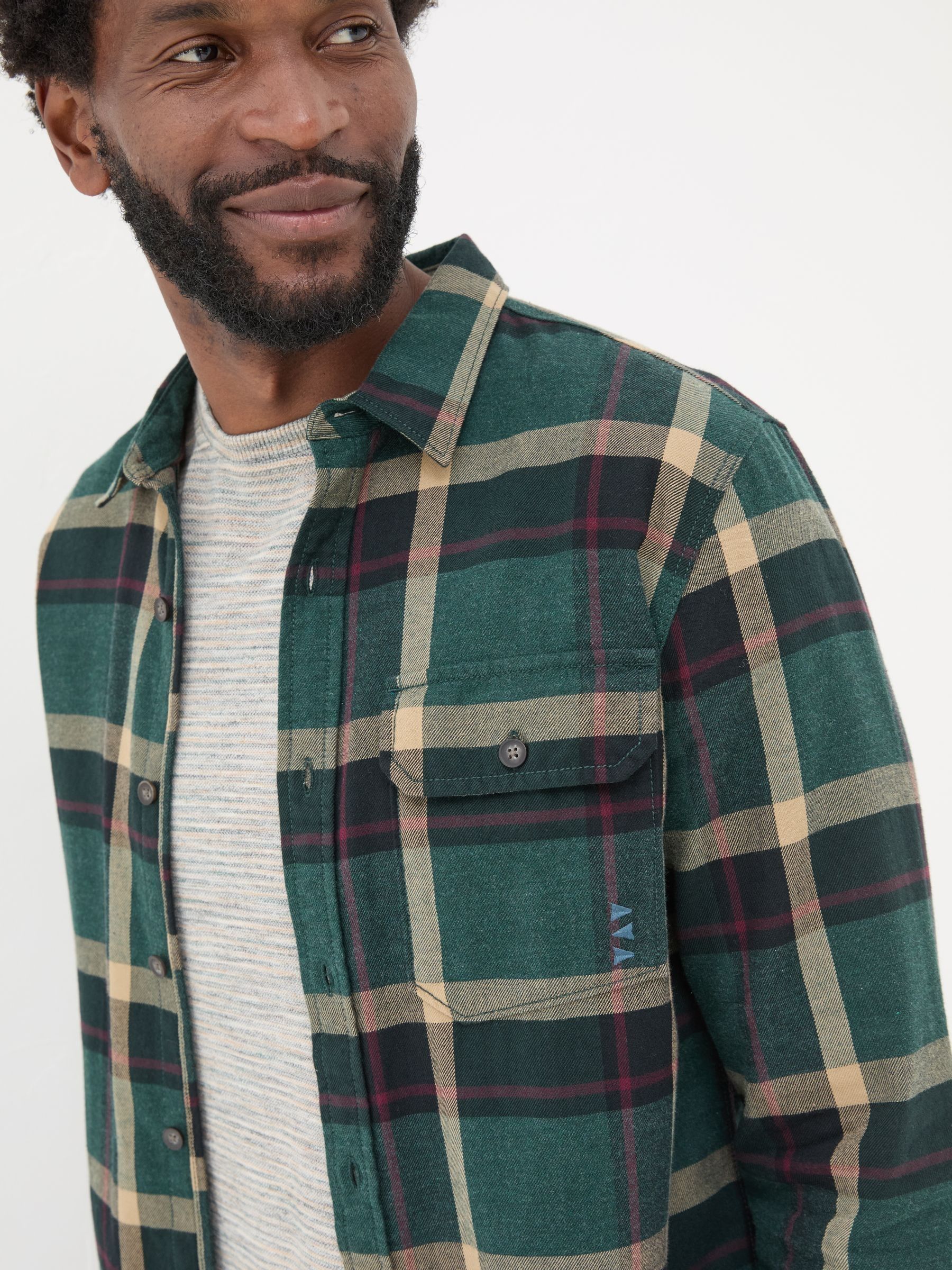 Green Dark Skies Check 100% Cotton Shirt - Image 5 of 8