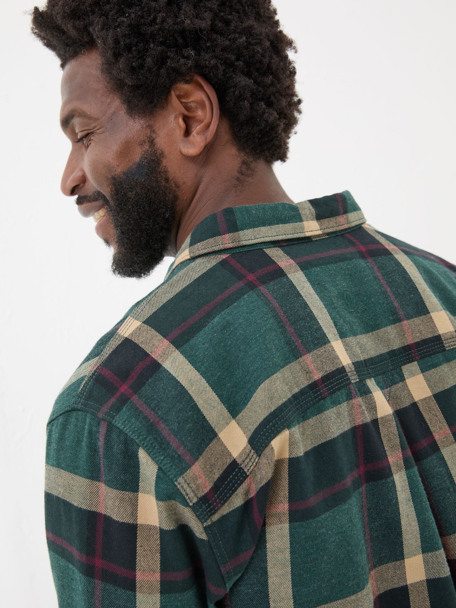 Green Dark Skies Check 100% Cotton Shirt - Image 6 of 8