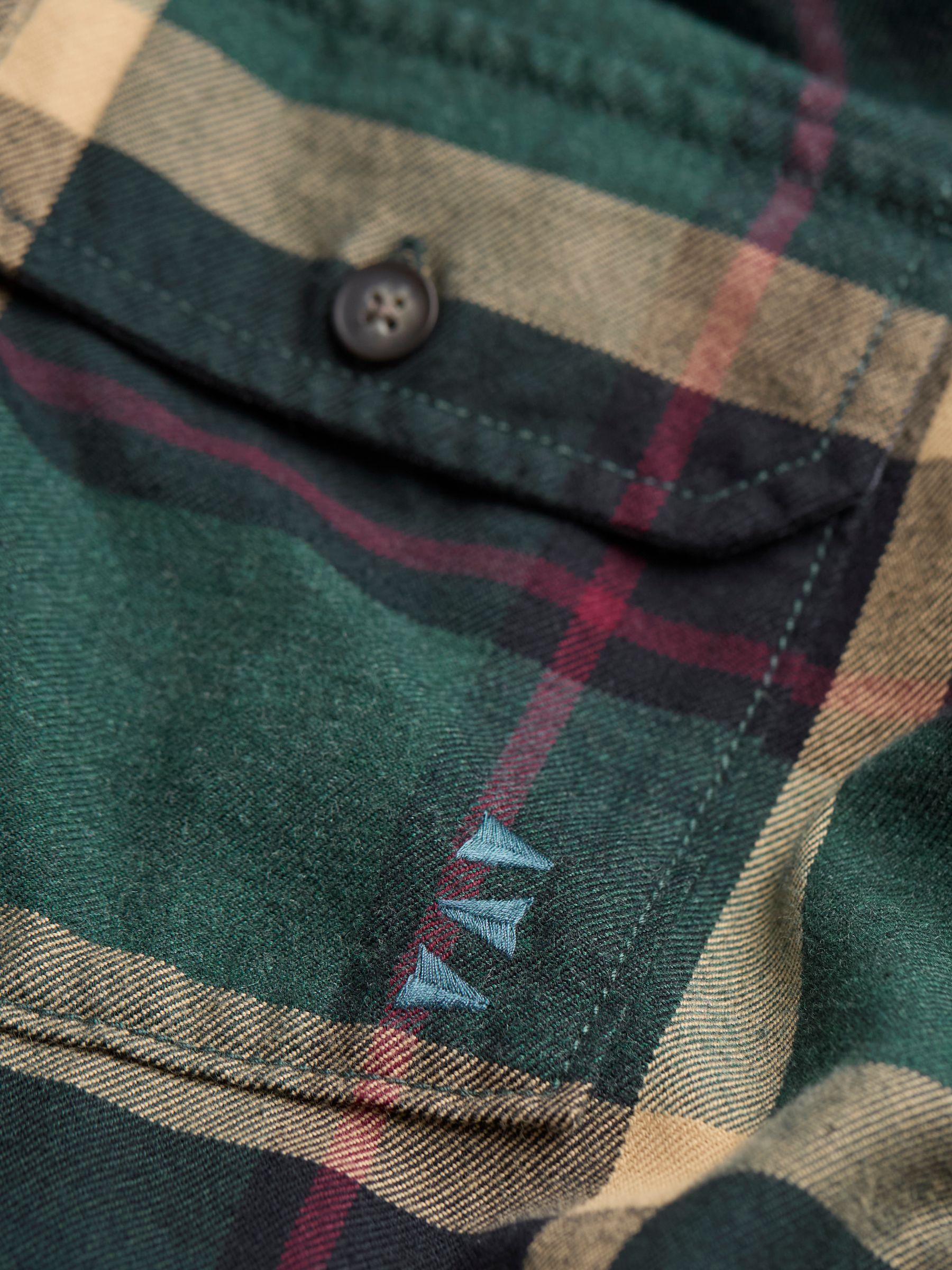 Green Dark Skies Check 100% Cotton Shirt - Image 8 of 8