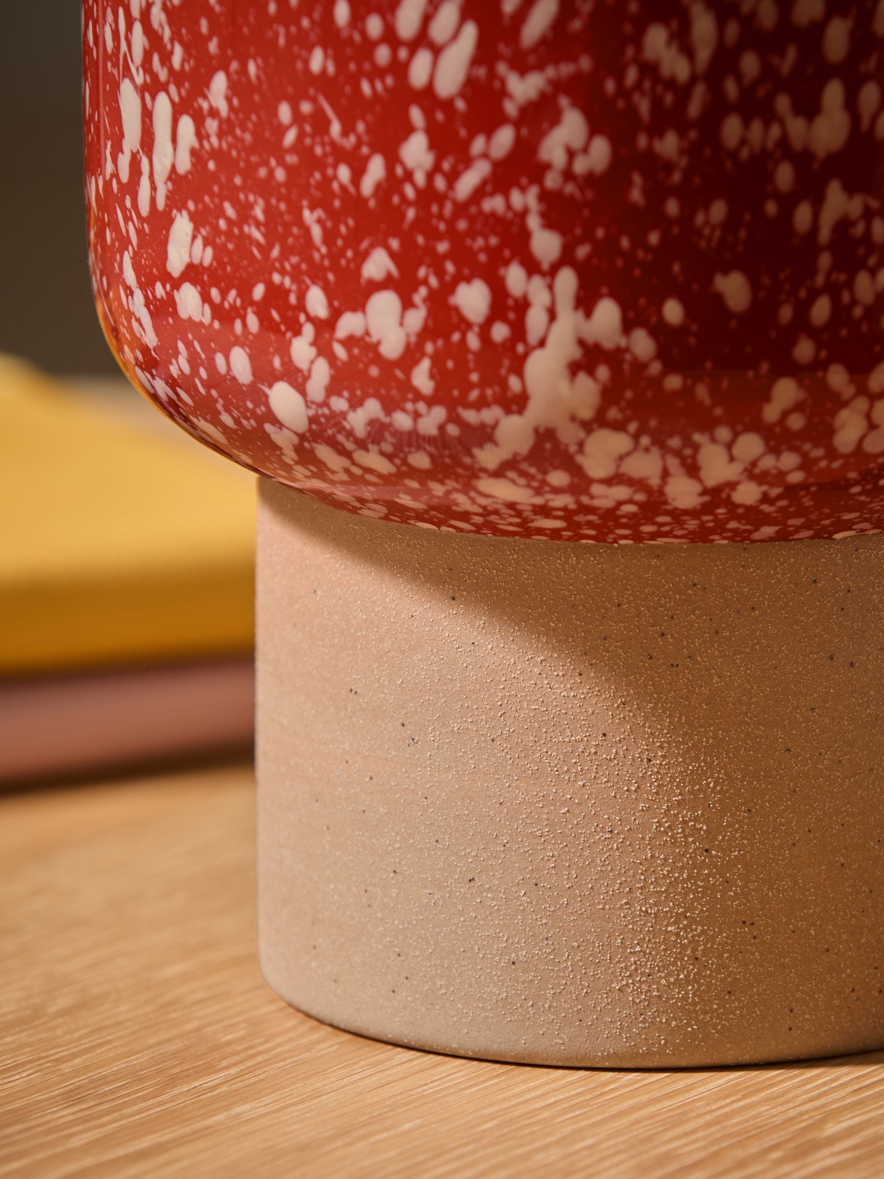 Santiago Hand Splatter Small Plant Pot in Terracotta & White - Image 4 of 5