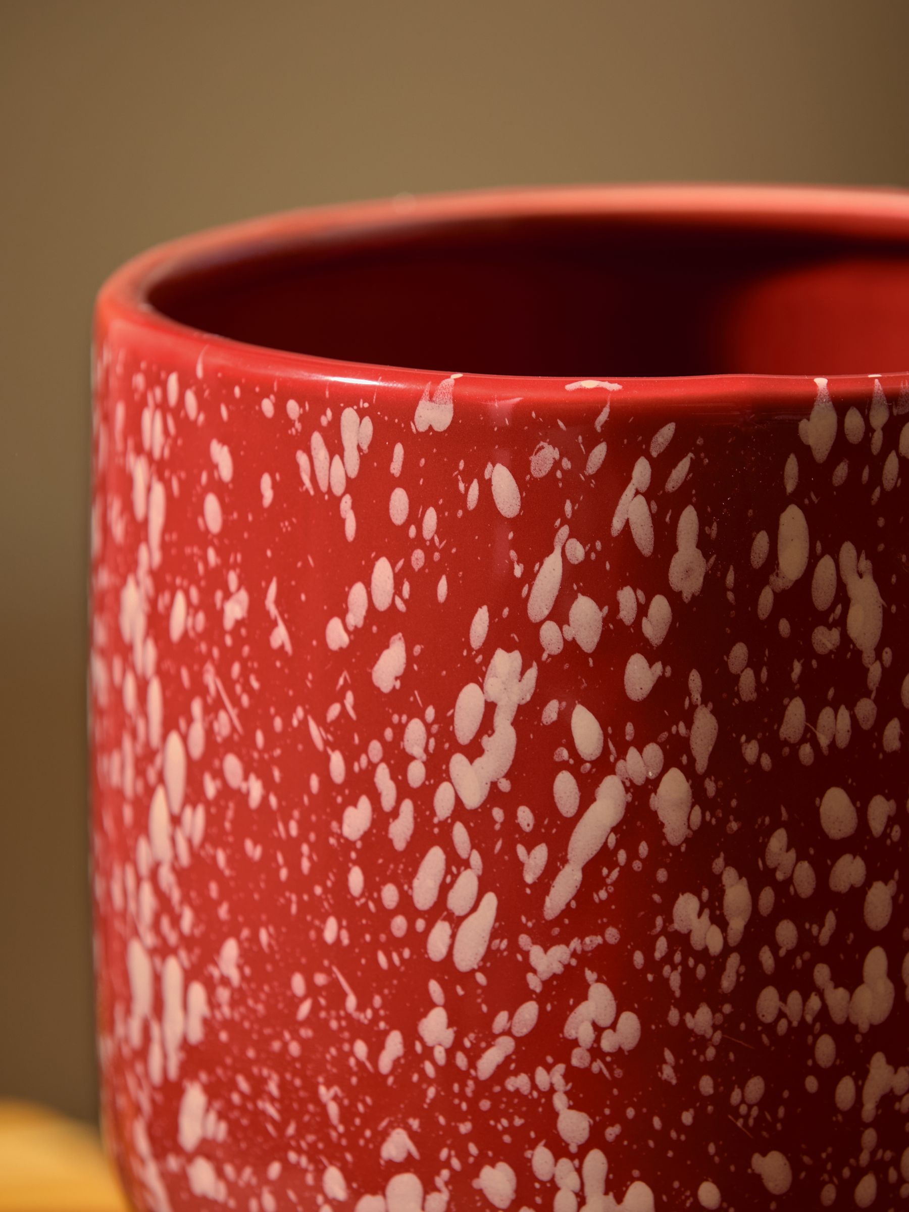 Santiago Hand Splatter Small Plant Pot in Terracotta & White - Image 5 of 5
