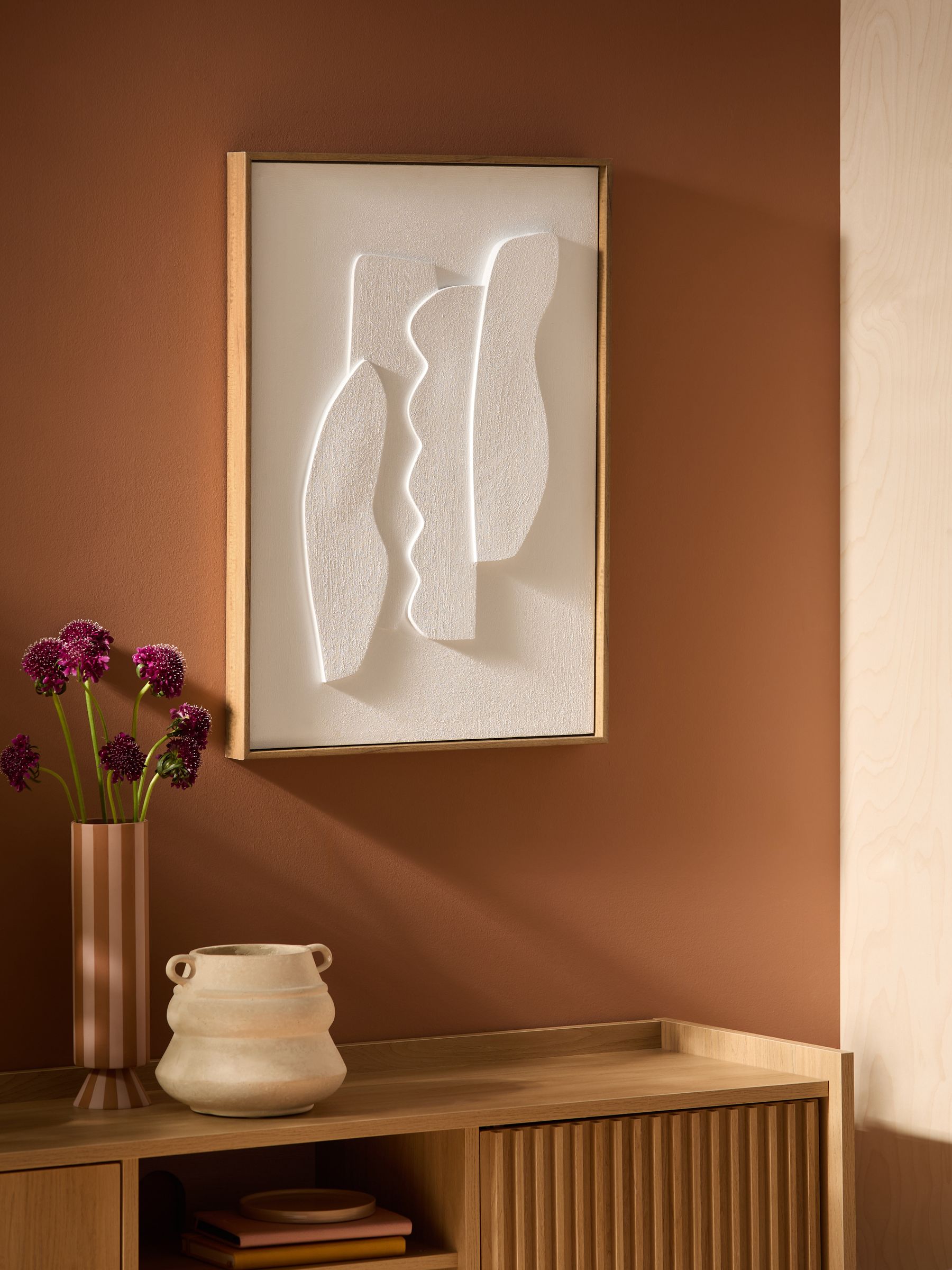 Dixie Sculptural Wall Art in White - Image 1 of 3