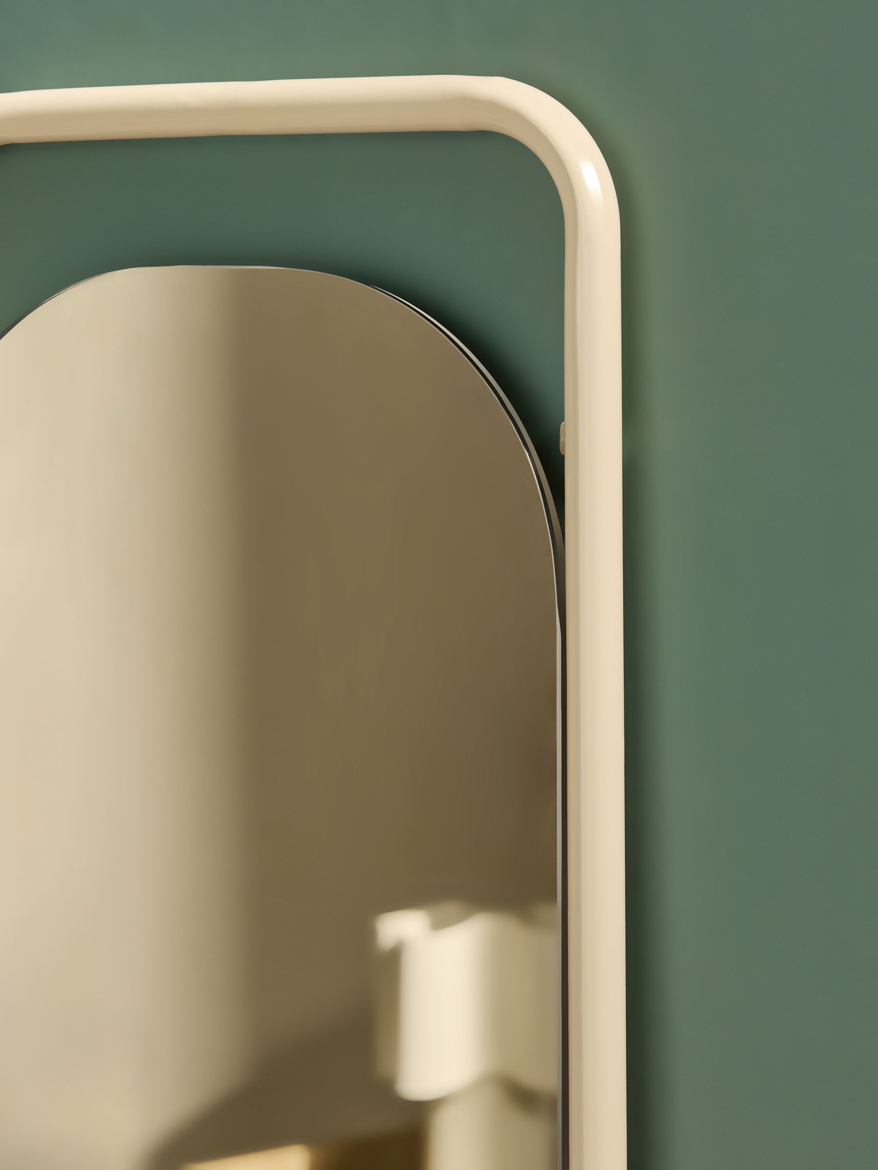 Sylas Full Length Leaner Mirror with Shelf in Cream - Image 3 of 4