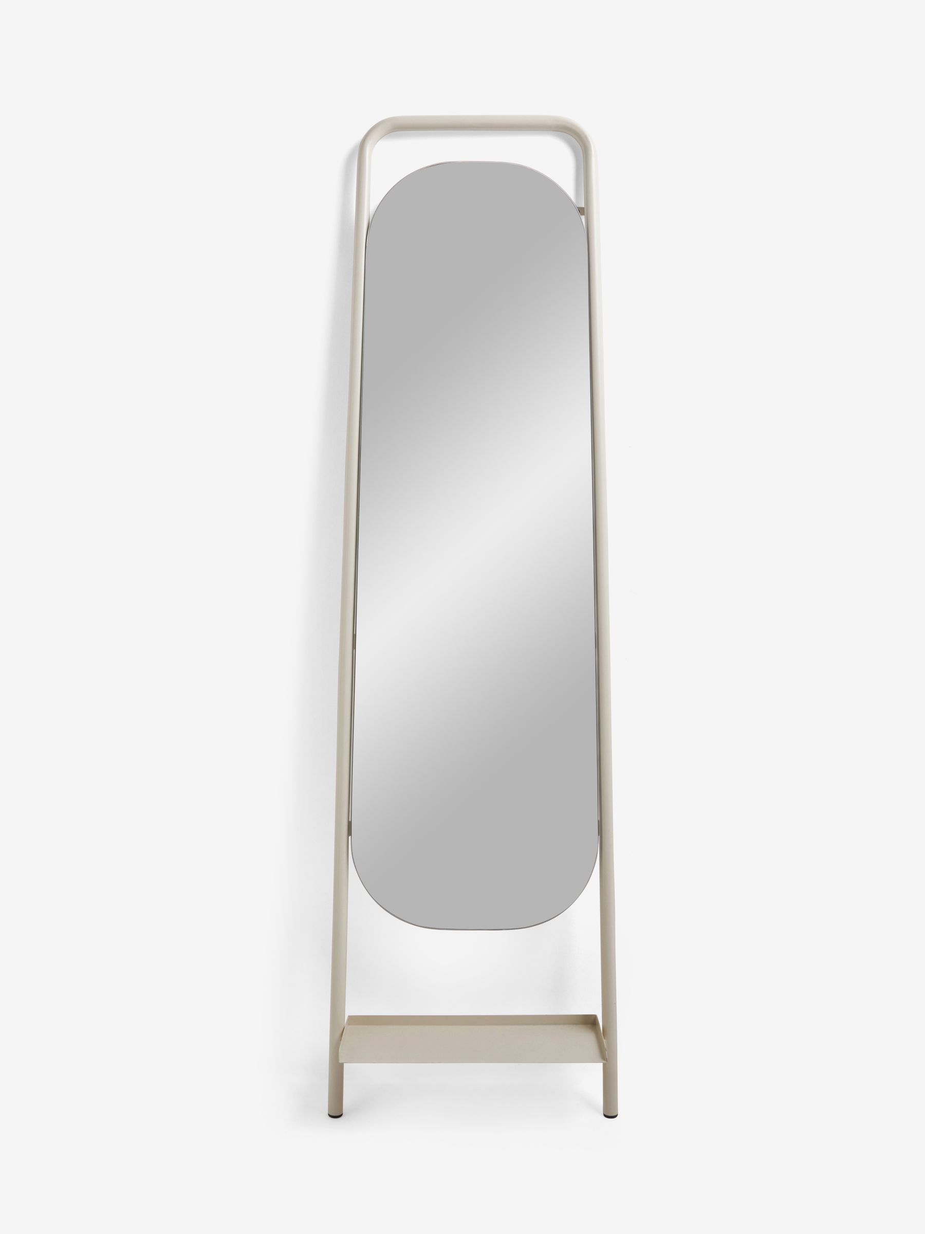 Sylas Full Length Leaner Mirror with Shelf in Cream - Image 4 of 4