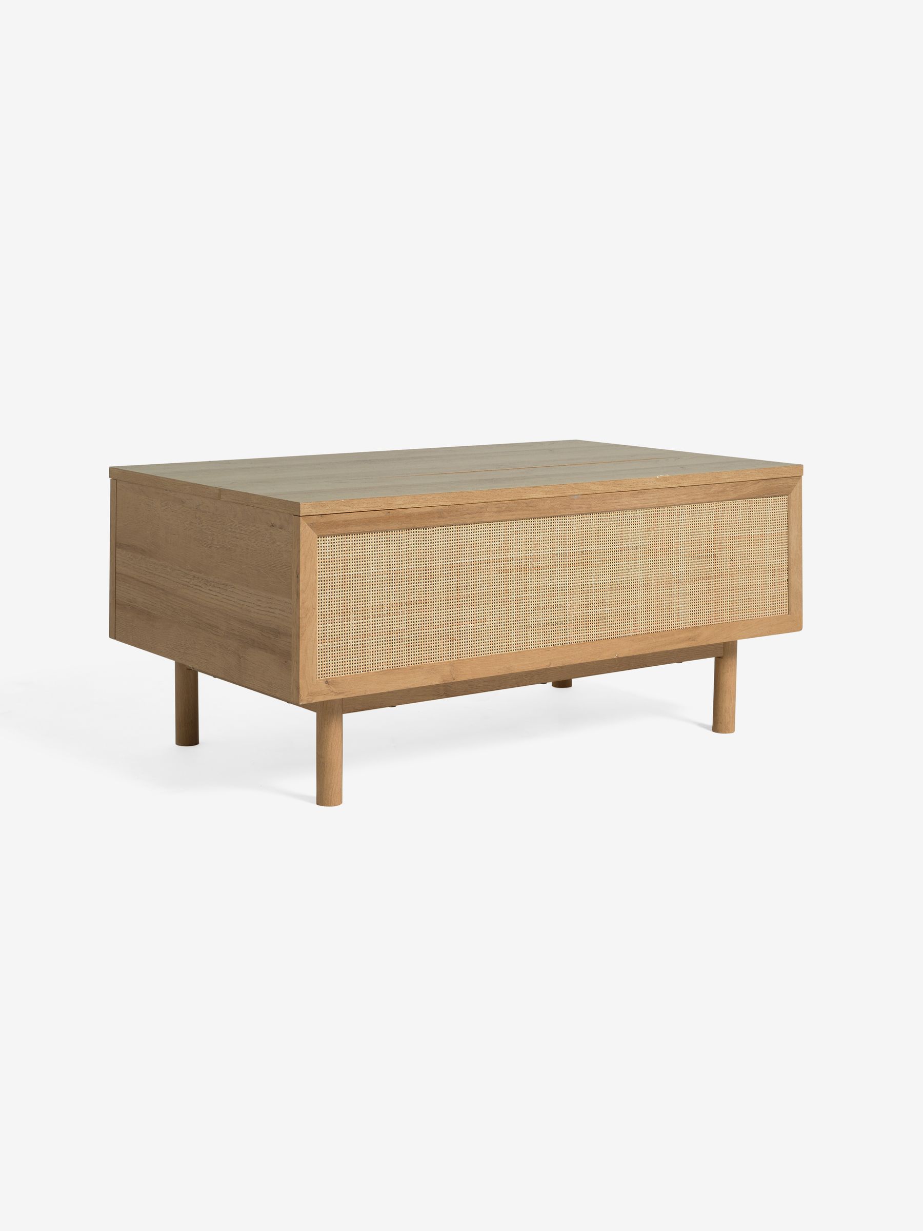 Pavia Rattan Coffee Table to Desk in Oak Effect - Image 6 of 7
