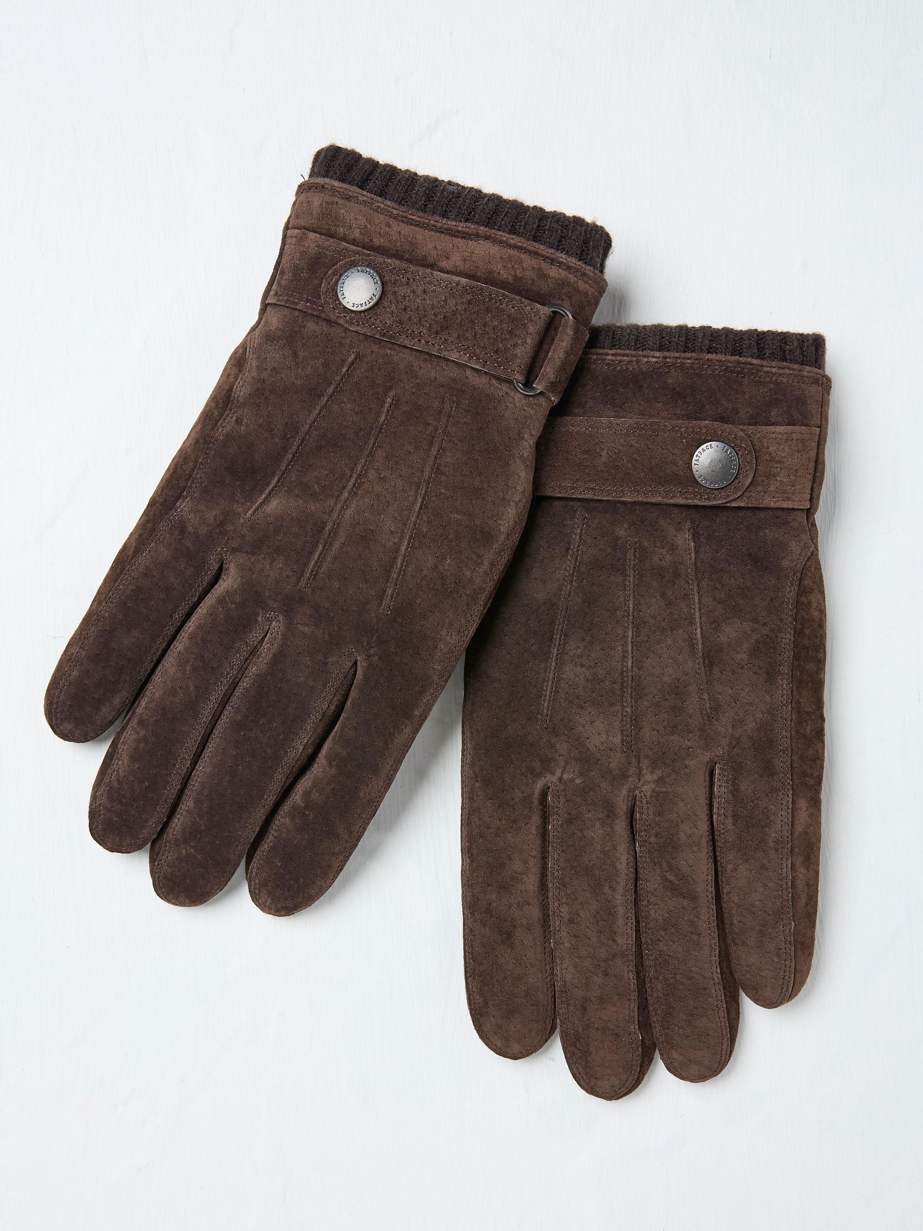 Chocolate Brown Suede Gloves - Image 1 of 2