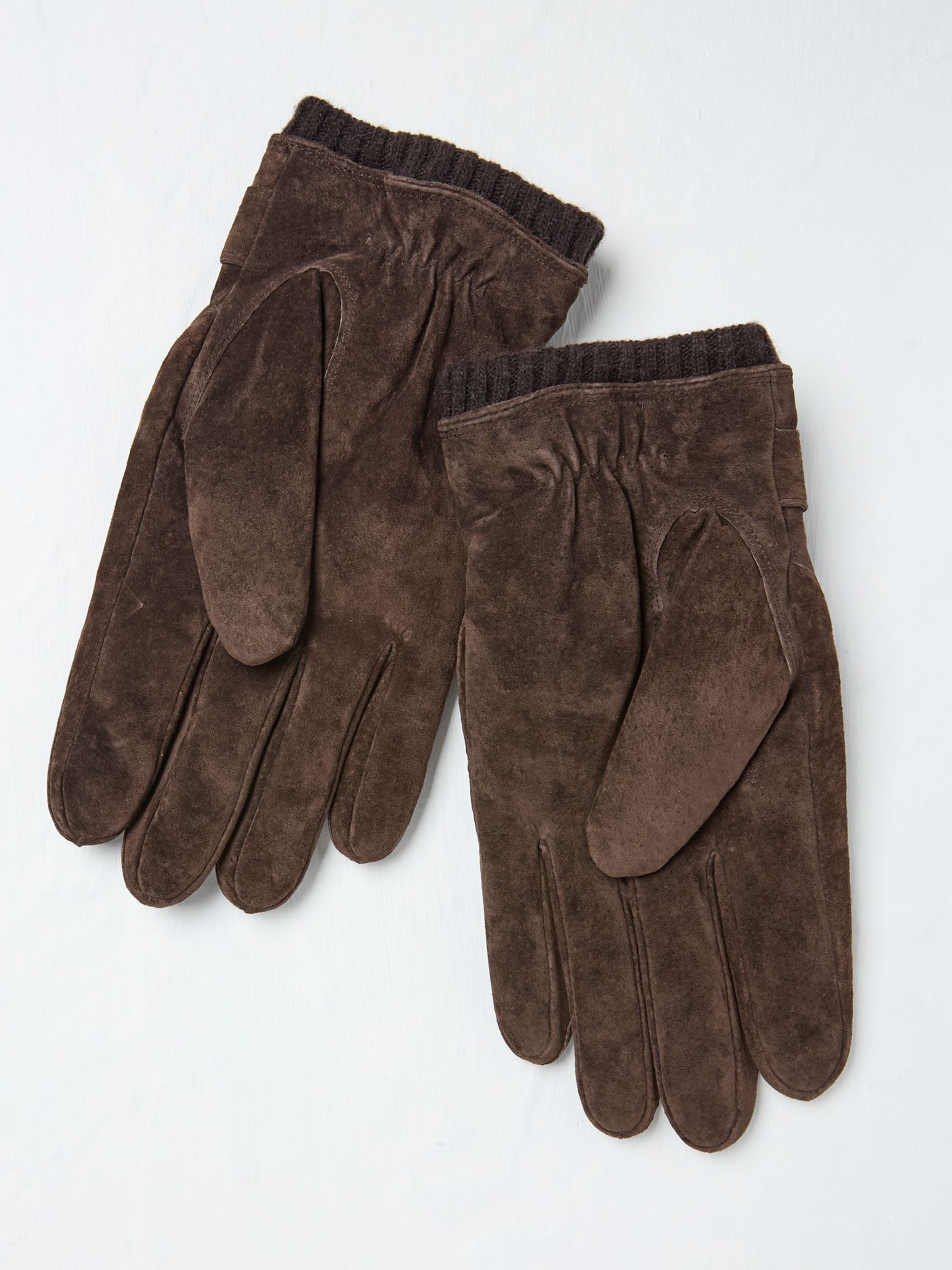 Chocolate Brown Suede Gloves - Image 2 of 2