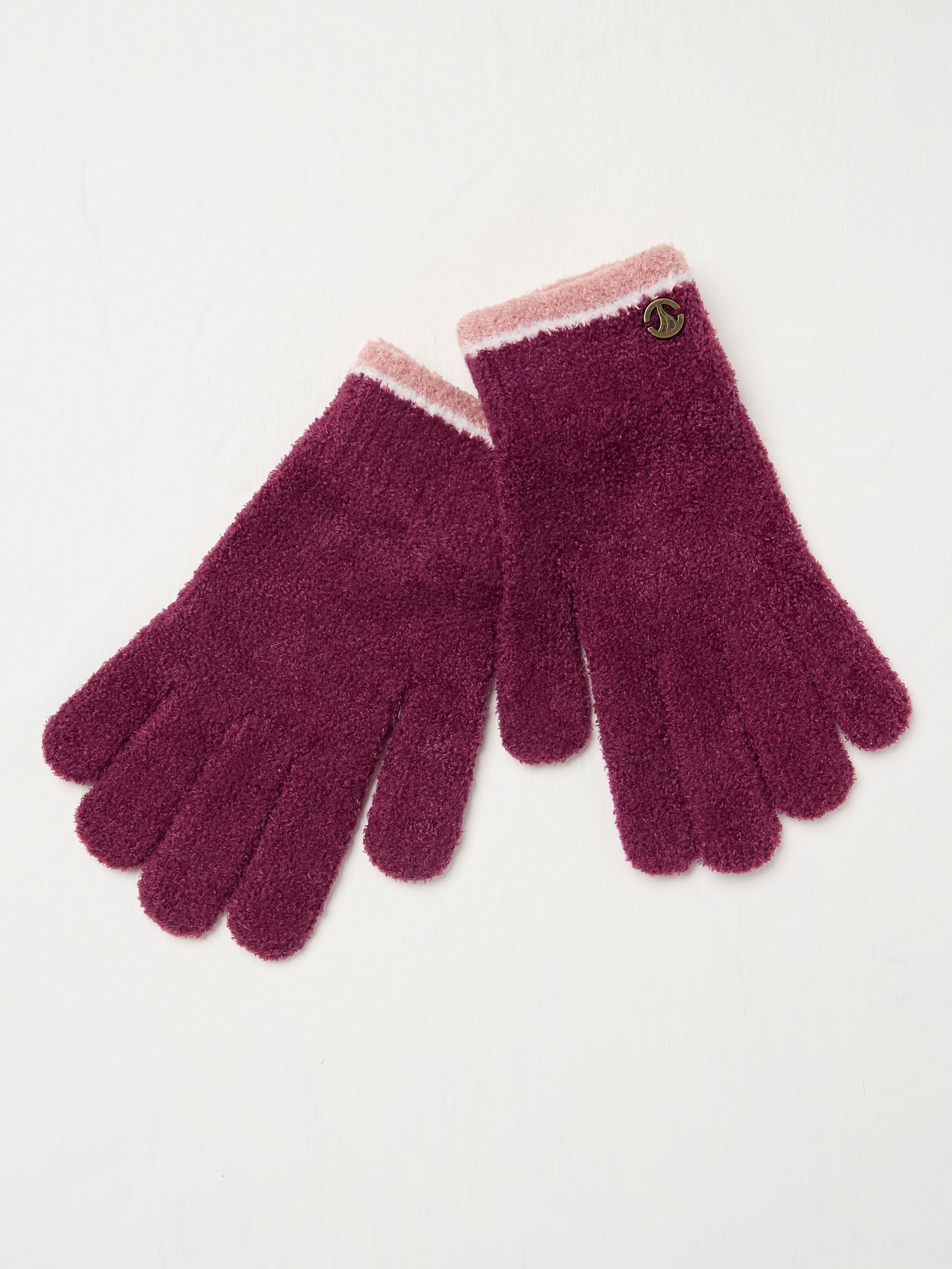 Dark Red Chenille Gloves - Image 1 of 2