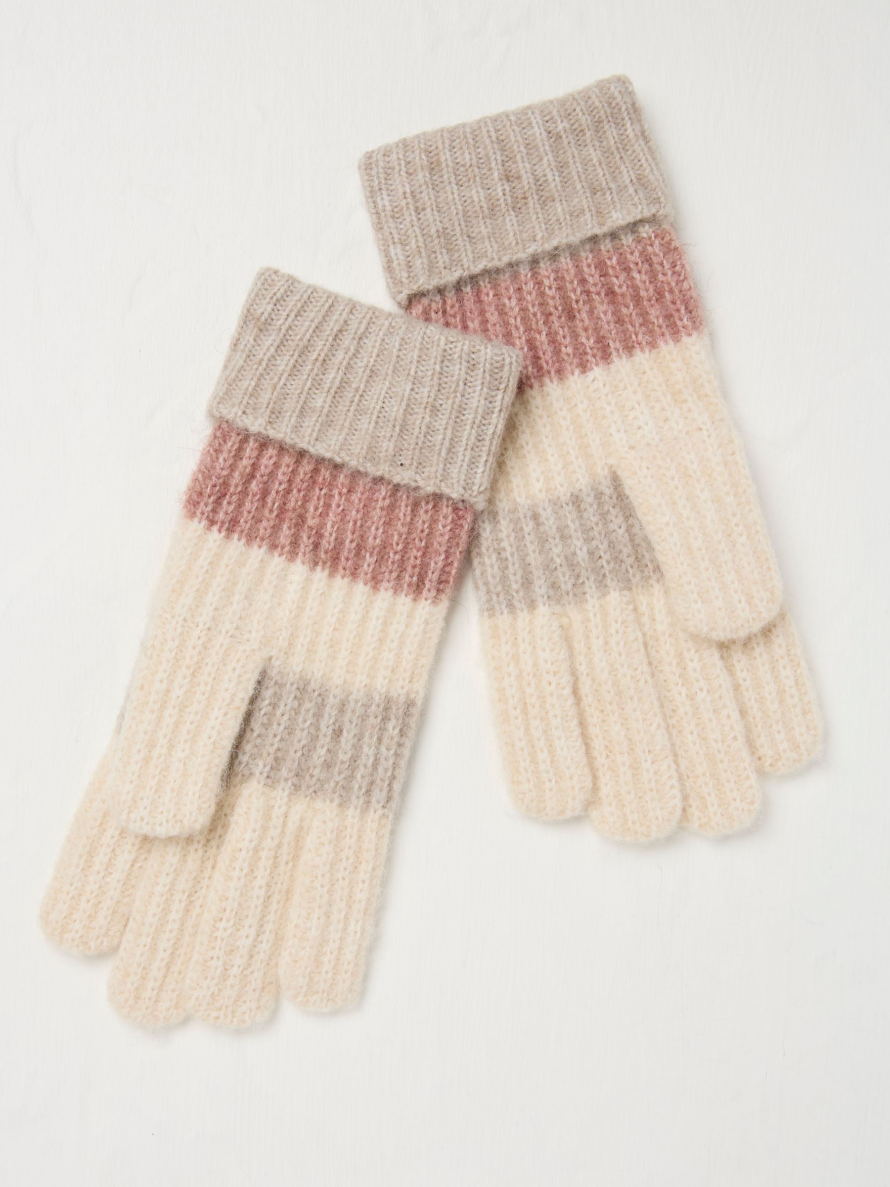 Natural Colourblock Gloves - Image 2 of 2