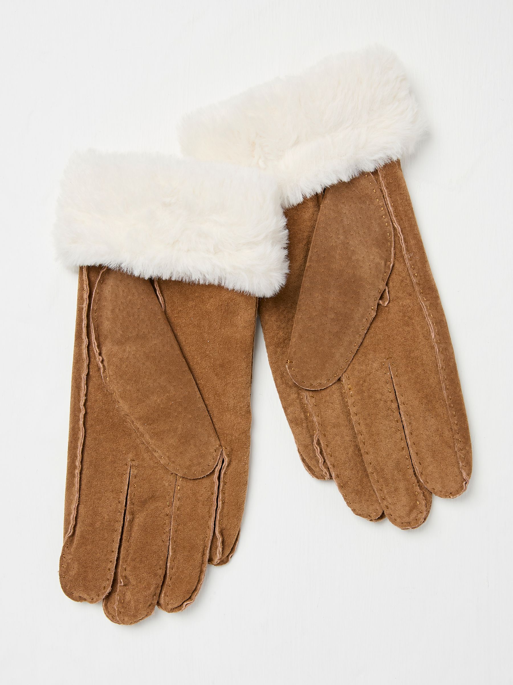 Tan Brown Suede Gloves - Image 2 of 3